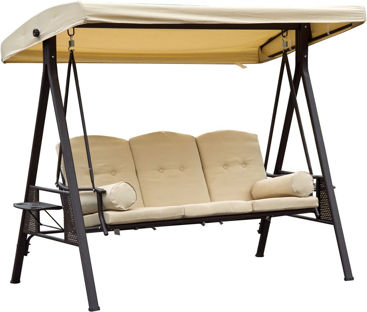 Outsunny Hollywoodschaukel, 3-Sitzer, mit Polsterung