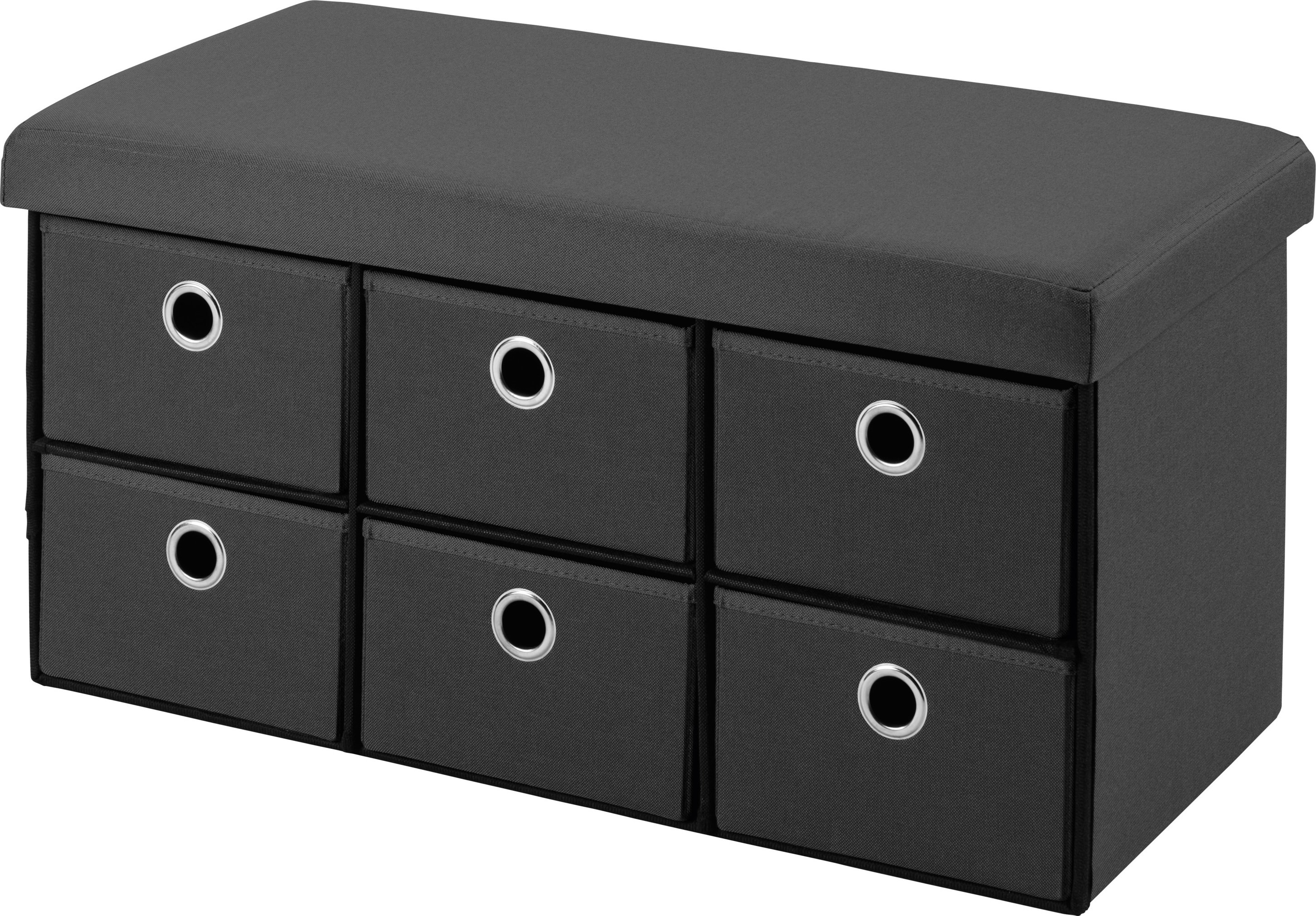 LIVARNO® Sitzbank faltbar mit 6 Fächern (Anthrazit)