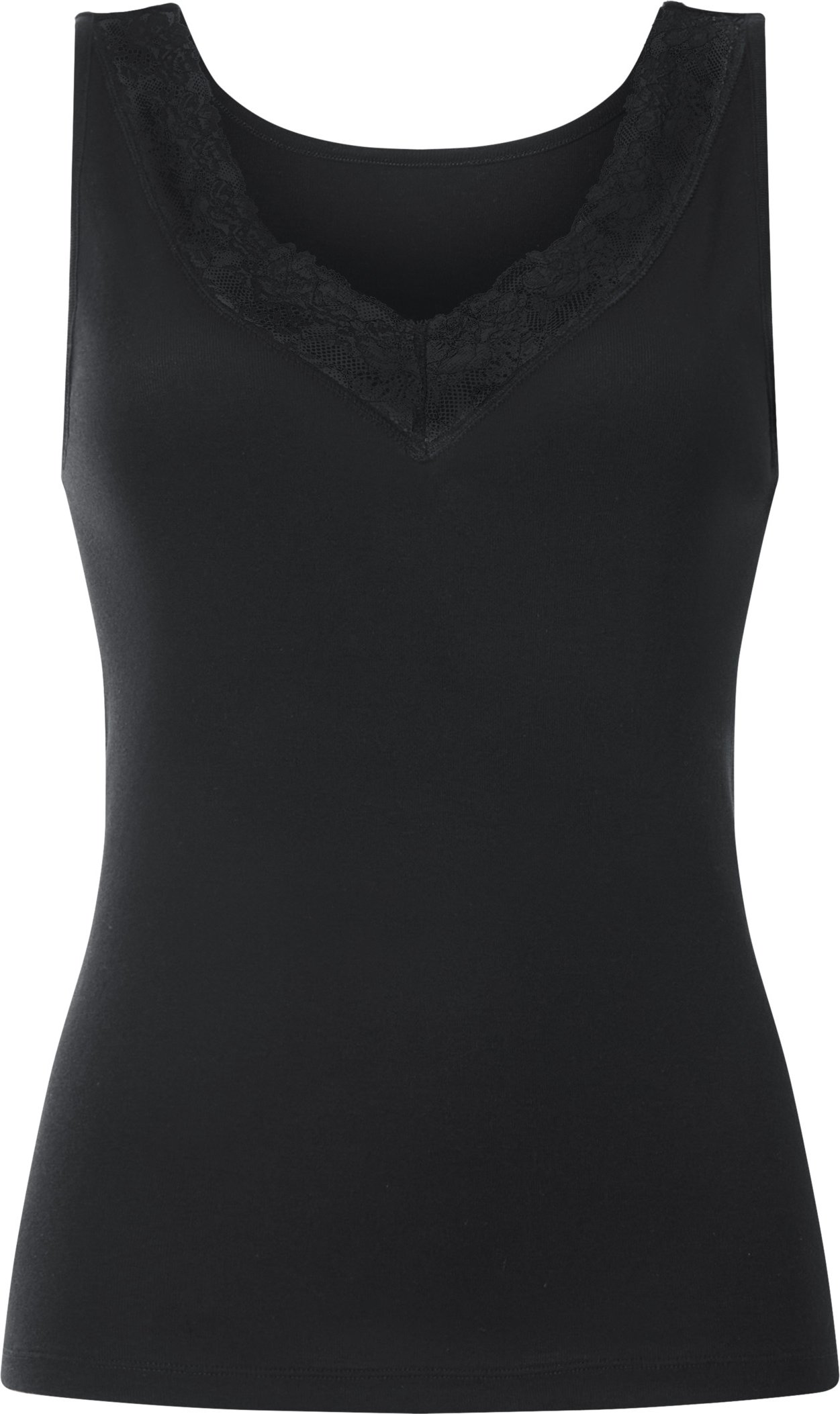 esmara® Damen Achselhemd mit Spitze (Schwarz, S(36/38))