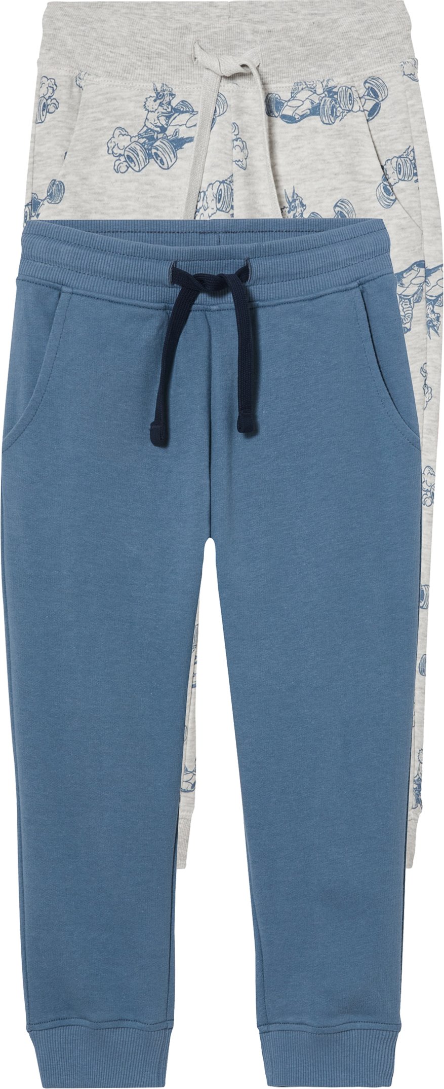 Thumbnail - lupilu® Kleinkinder Jungen Sweathose, 2 Stück (Blau/Grau, 98/104)