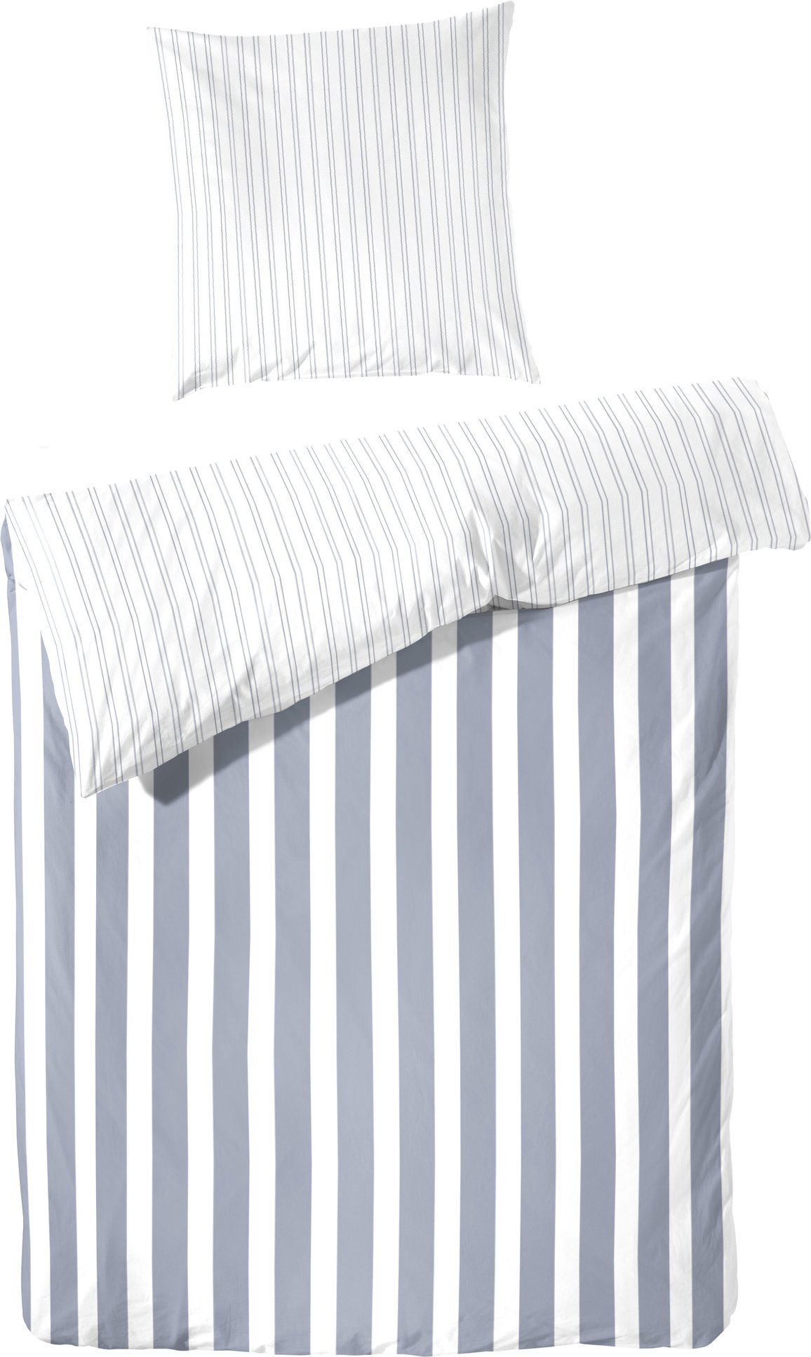 Westminster Perkal Bettwäsche (Streifen blau, 155 X 220 CM)