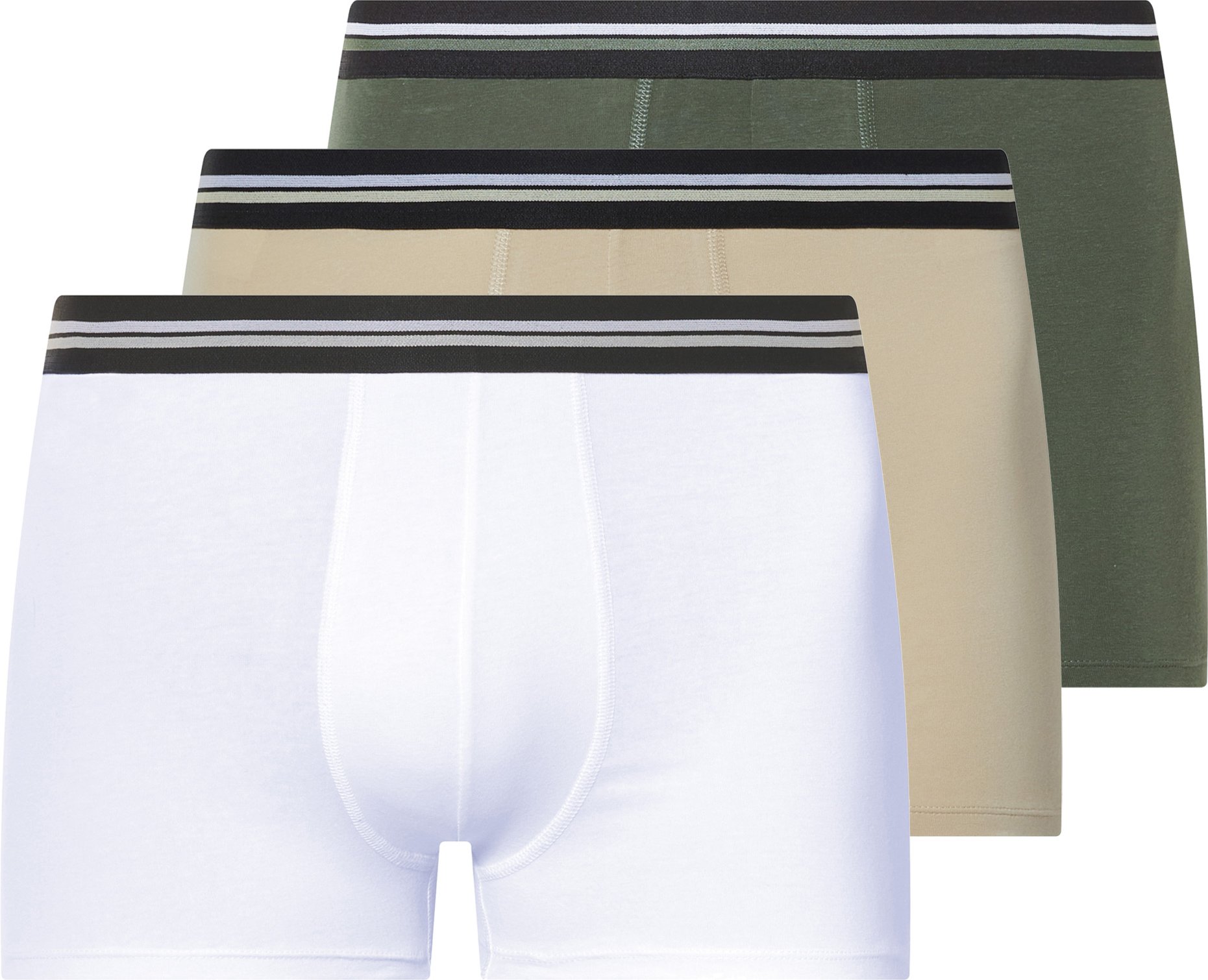 Thumbnail - esmara Men Herren Boxer, 3 Stück (grün/beige/weiß, 8/XXL)
