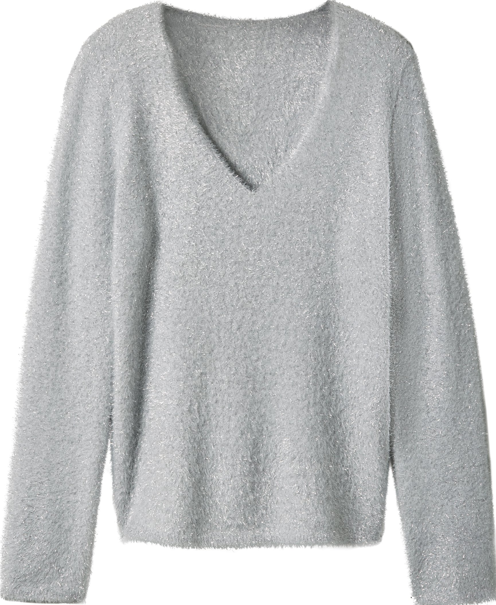 esmara® Damen Strickpullover (Silber, M(40/42))