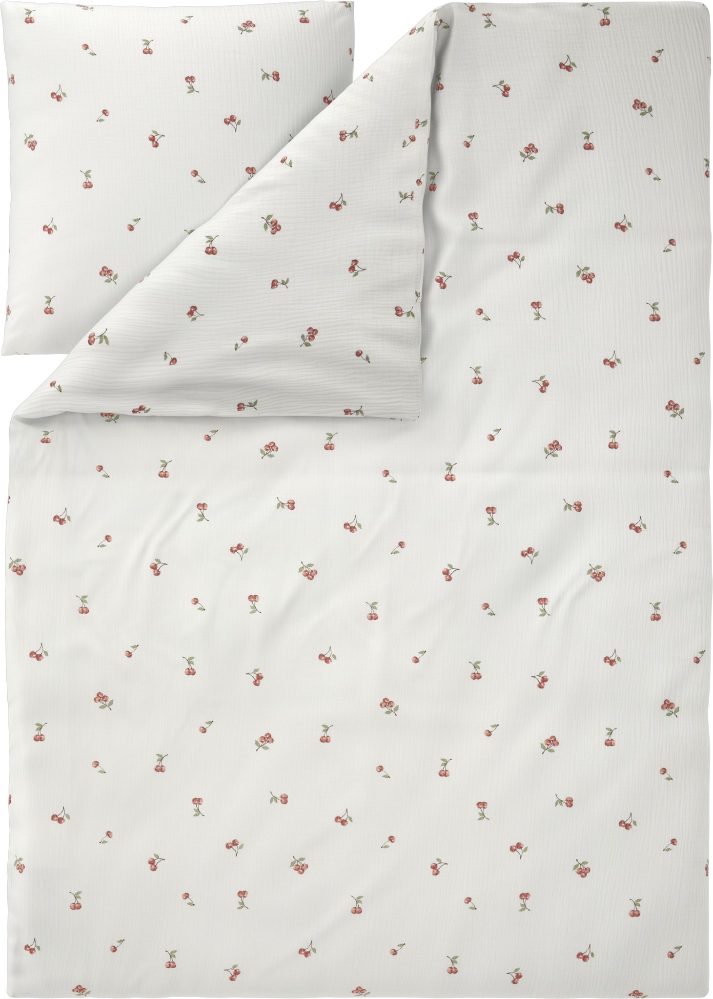 LIVARNO® Musselin-Bettwäsche, 155 x 220 cm (Kirschen)