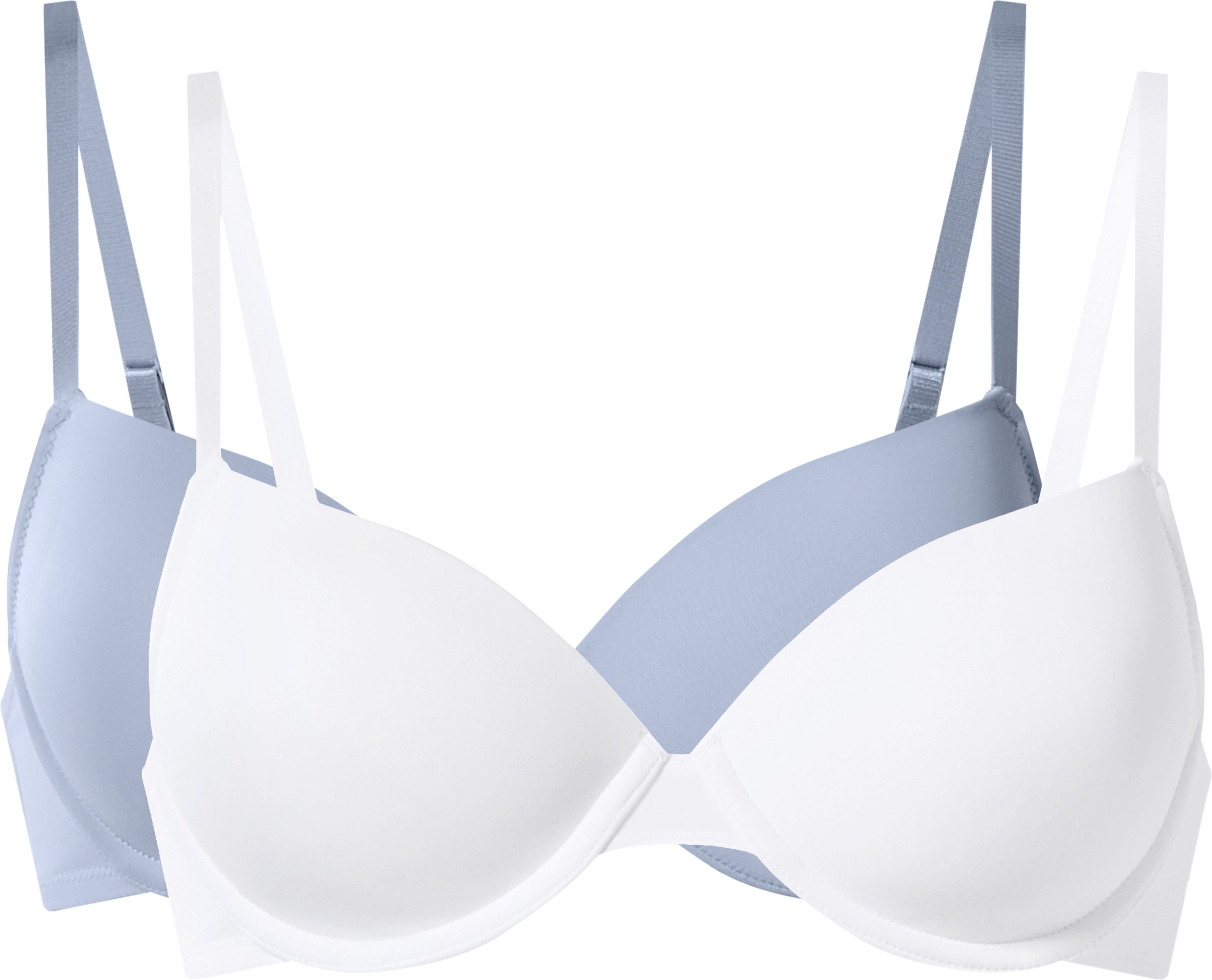 esmara® Damen Bügel BH gepaddet, 2 Stück (Blau/Weiß, 85b)