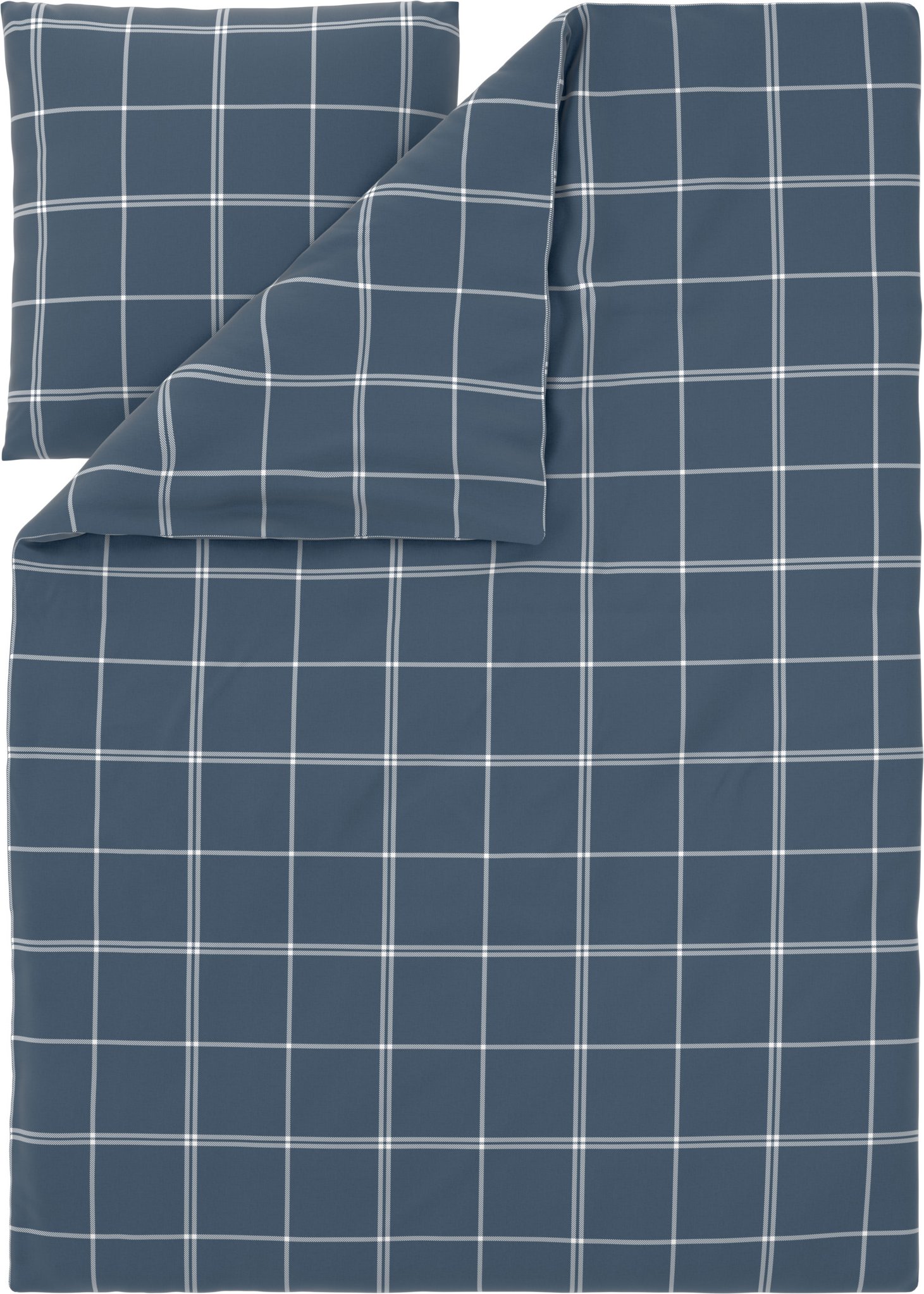 LIVARNO® Feinbiber-Bettwäsche, 155 x 220 cm (Blau)