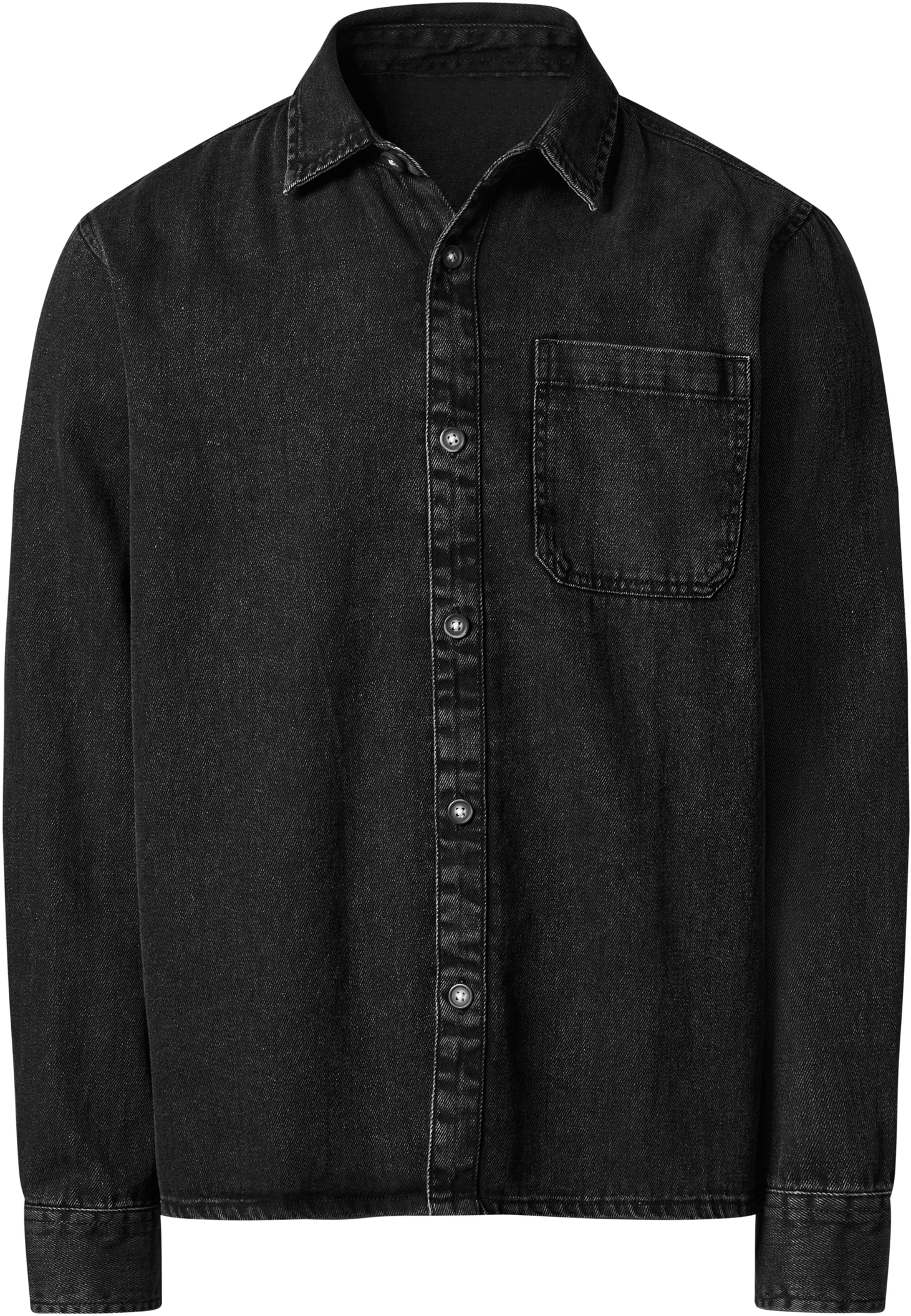 esmara Men Herren Jeanshemd, mit verlängerter Rückseite (Schwarz, L(41/42))