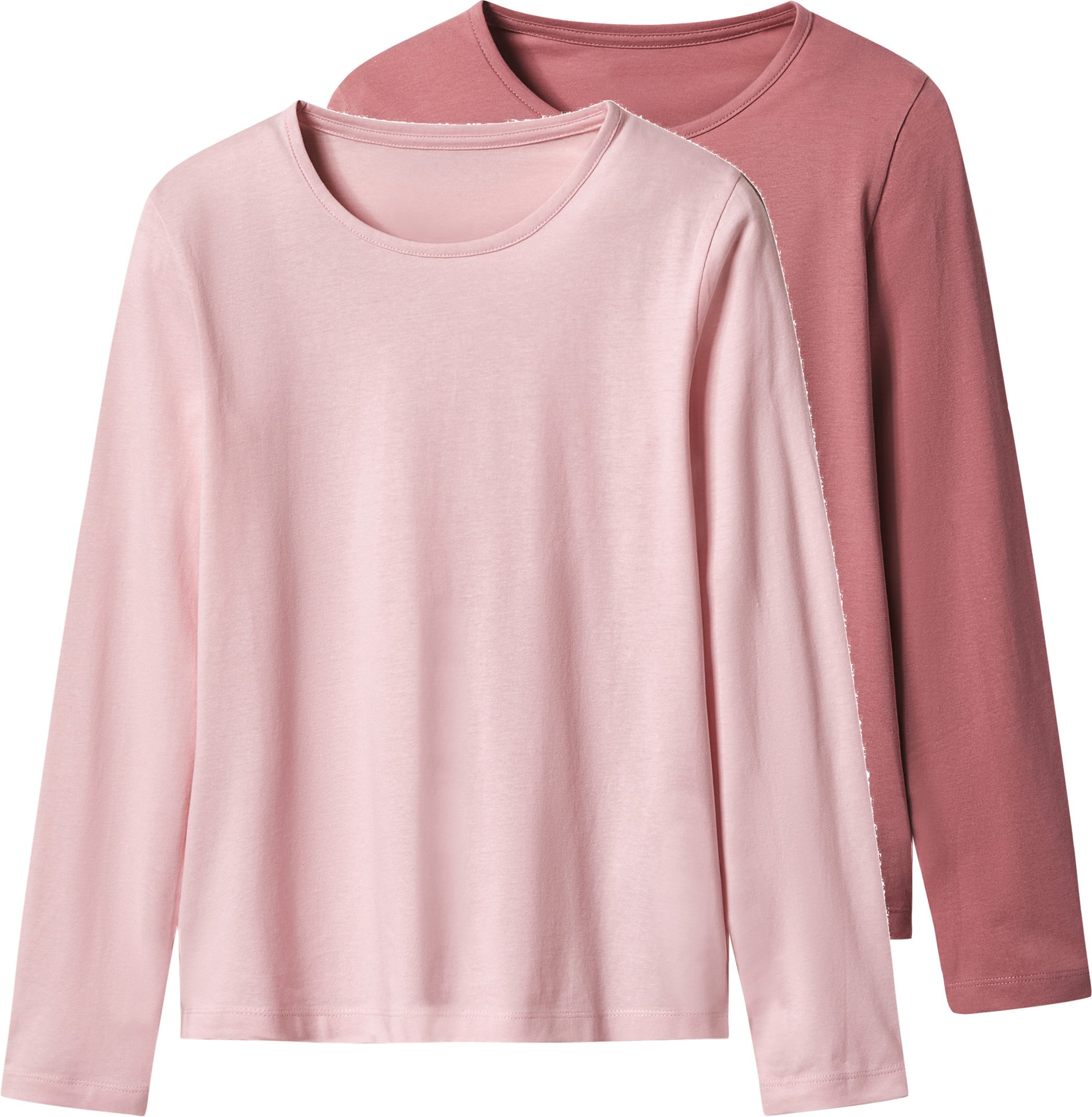 Esmara Kids Kinder Mädchen Langarmshirt 2 Stück (rosa/hellrosa, 134/140)