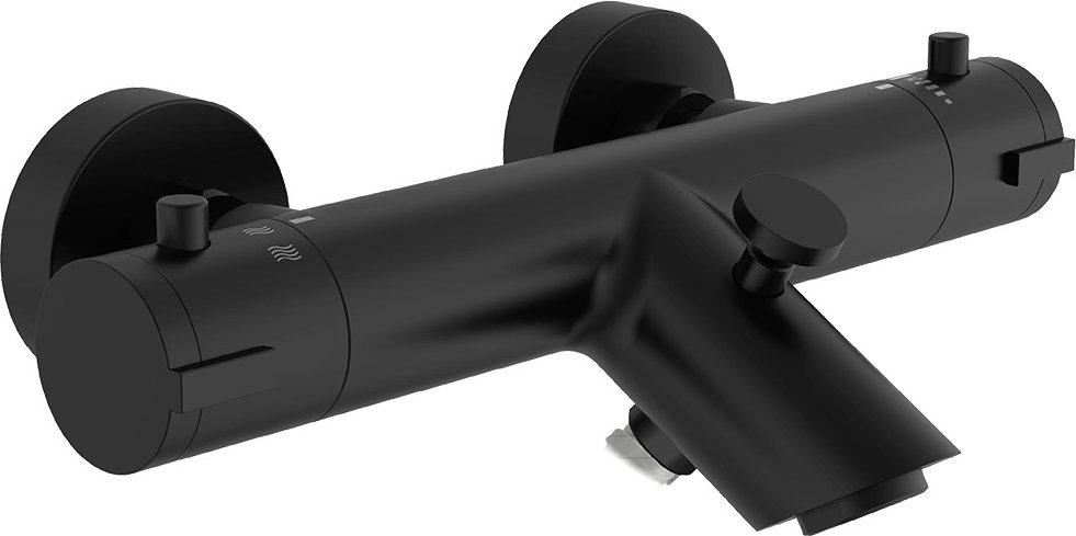 Schütte Thermostat Wannenarmatur LONDON (schwarz matt)