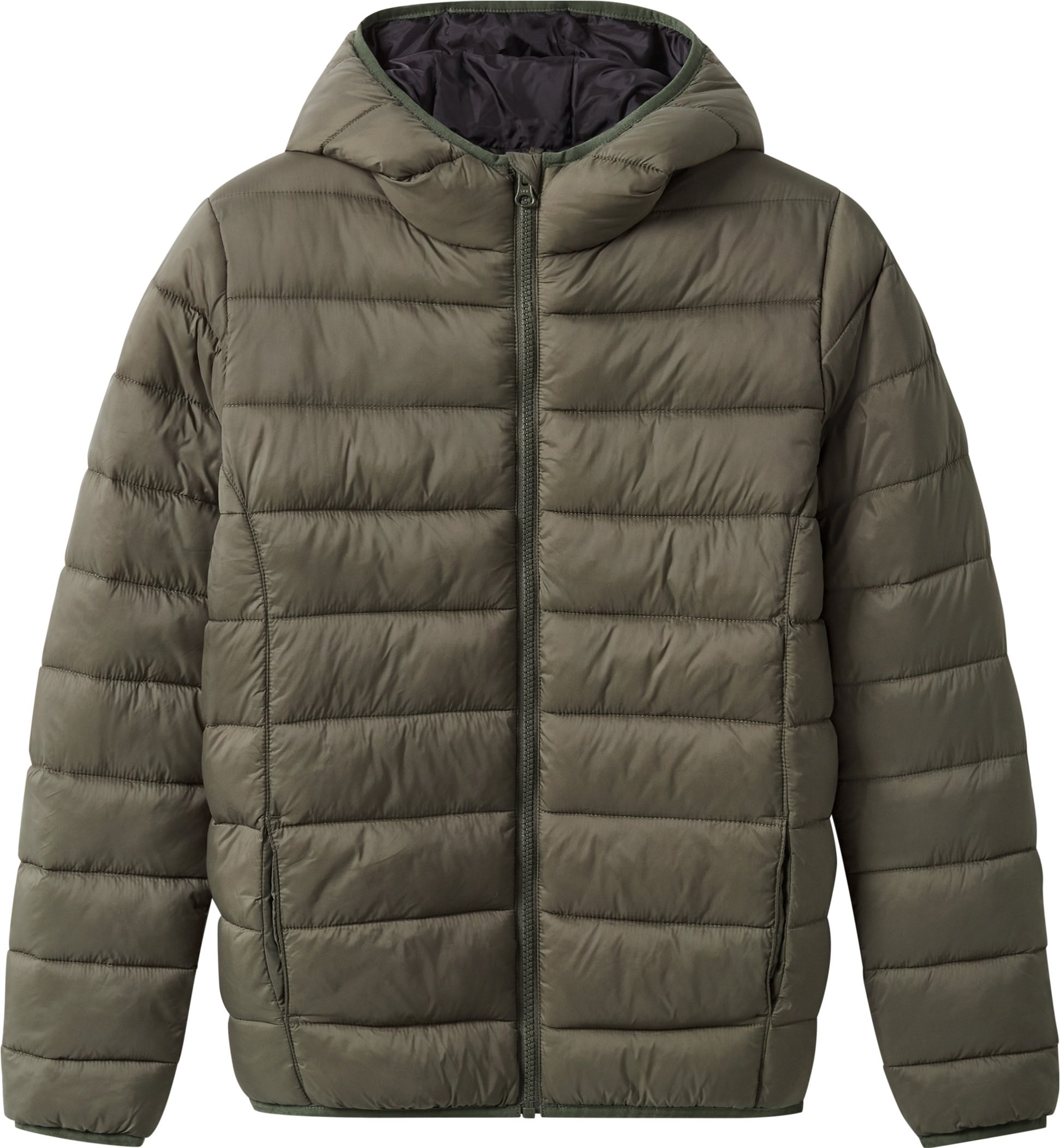 Thumbnail - esmara® Kinder Lightweight-Jacke, mit reflektierendem Deko-Element (dunkelgrün/schwarz, 146/152)