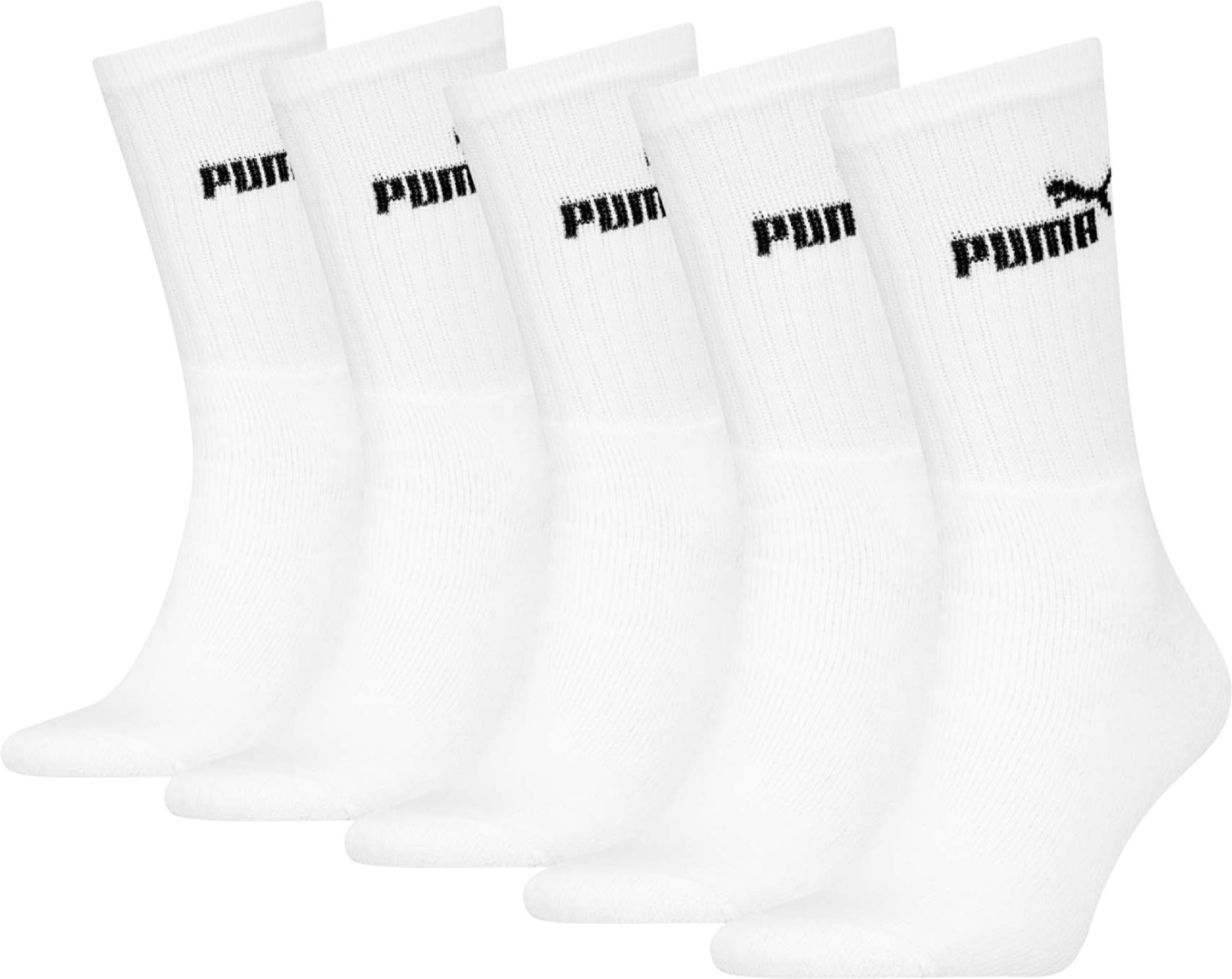 Puma Unisex Socken Sport, 5 Stück (Weiß, 35-38)