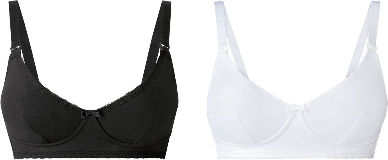 Thumbnail - esmara® 2 Damen Still-BHs (Schwarz/weiß, 85D)