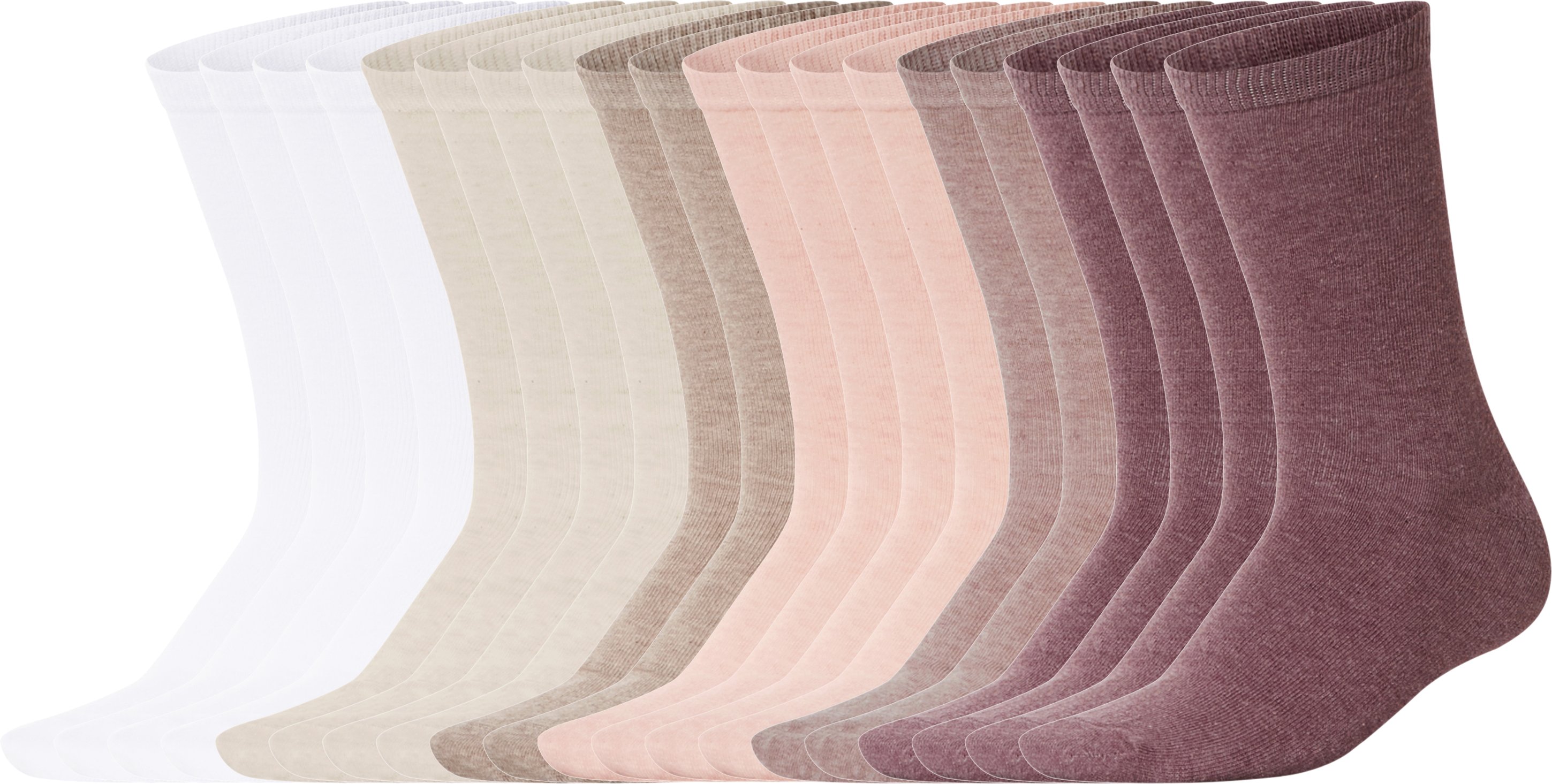 esmara® Damen Socken 20 Paar (weiß/beige/rosa, 39-42)