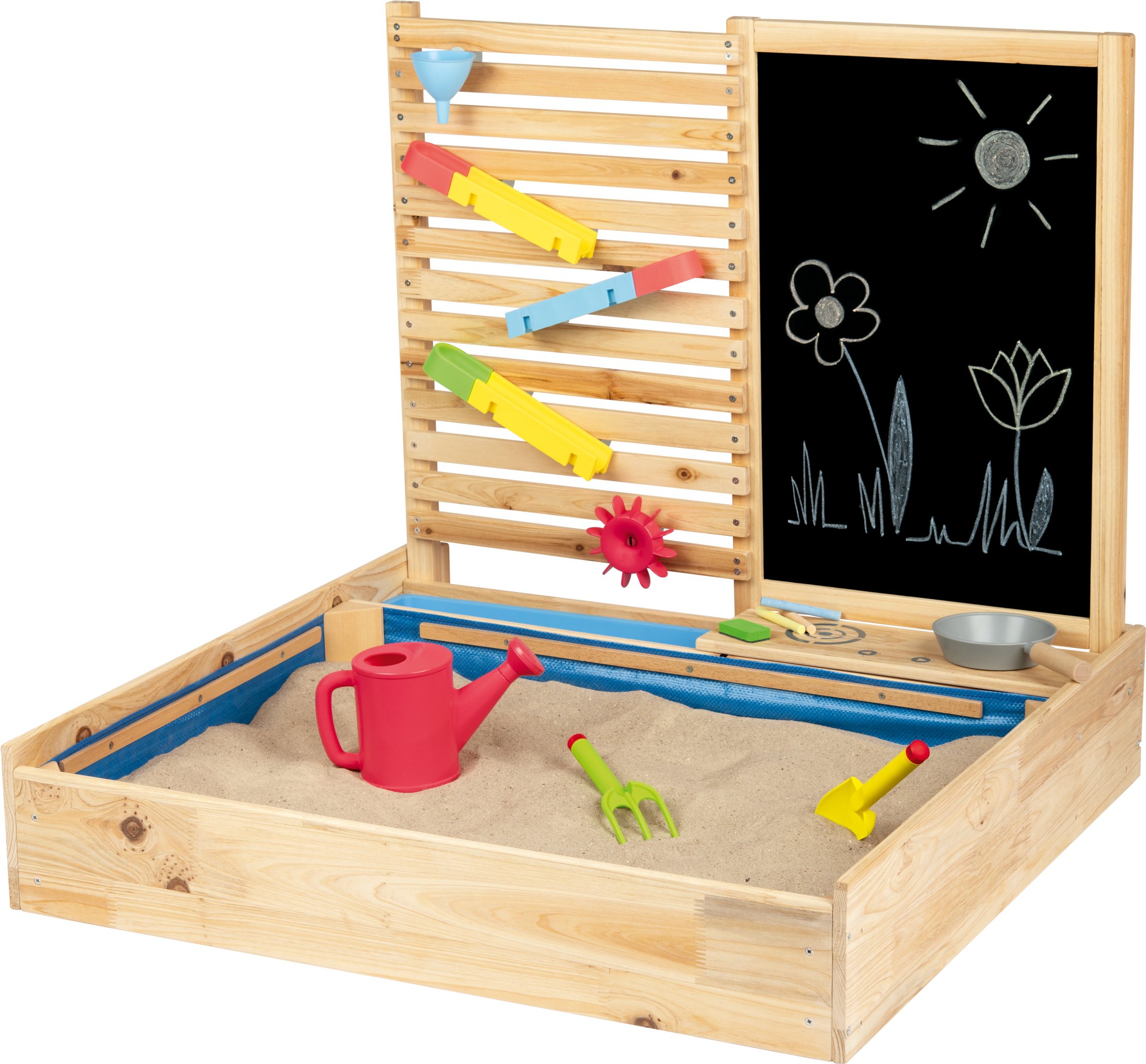 Playtive Sandkasten mit Wasserspielwand, 28-teilig