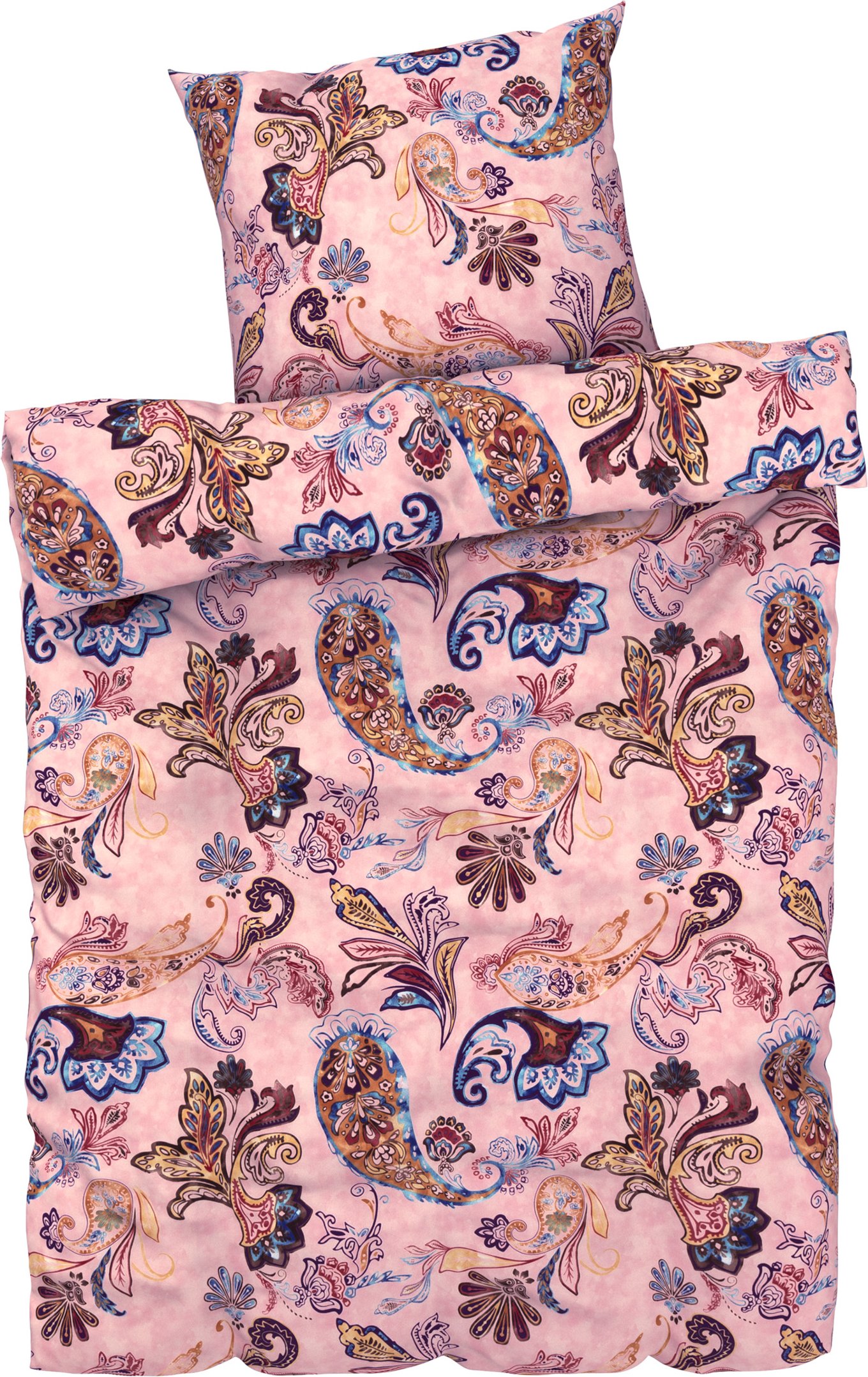 LIVARNO home Mikrofaser-Satin-Bettwäsche, 135 x 200 cm (Rosa)