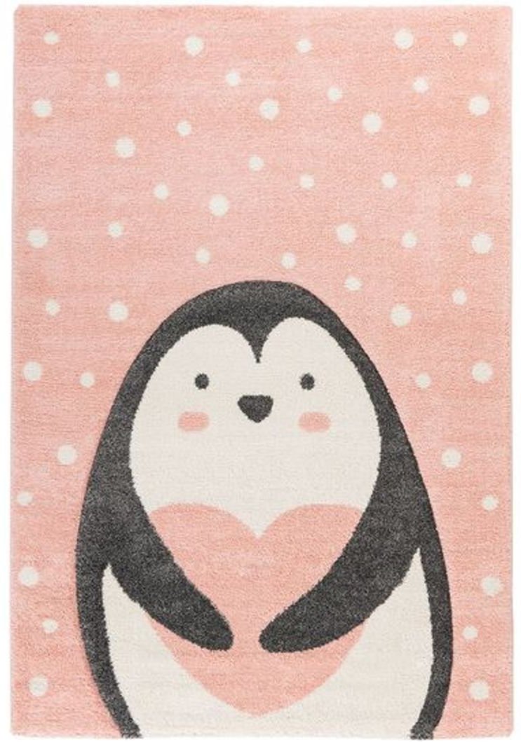 KAYOOM Kinder-Motivteppich (Pinguin rosa, 120cm x 170cm)