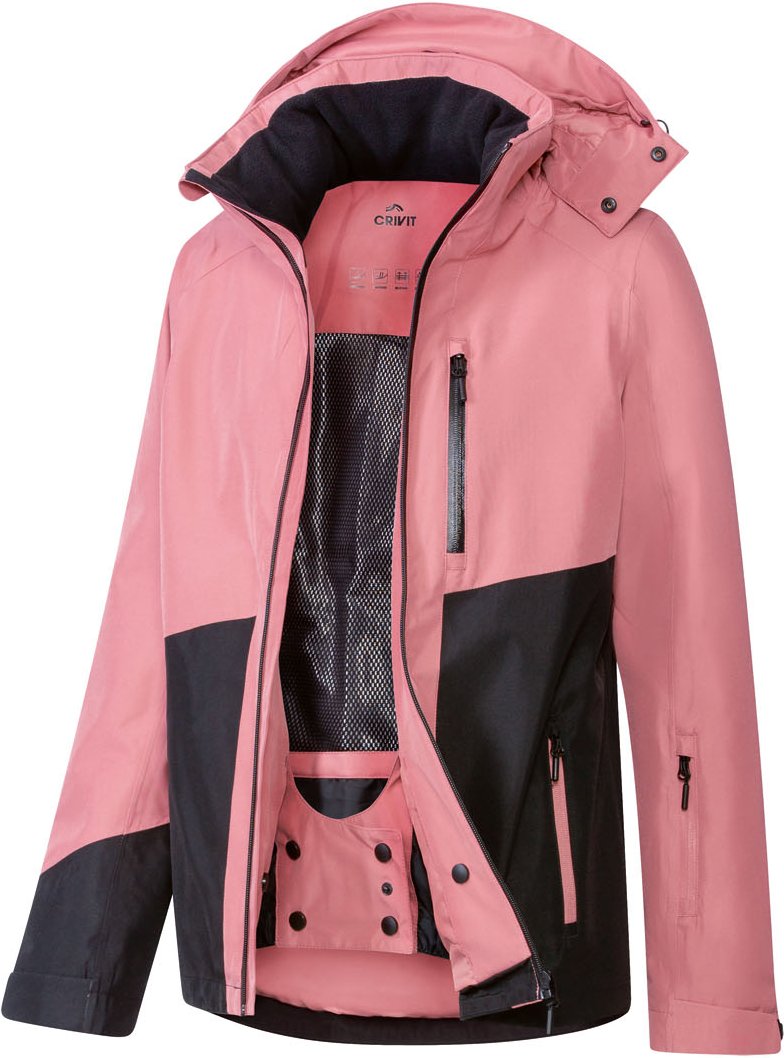 Thumbnail - CRIVIT Damen Skijacke (L(44/46), rosa/schwarz)