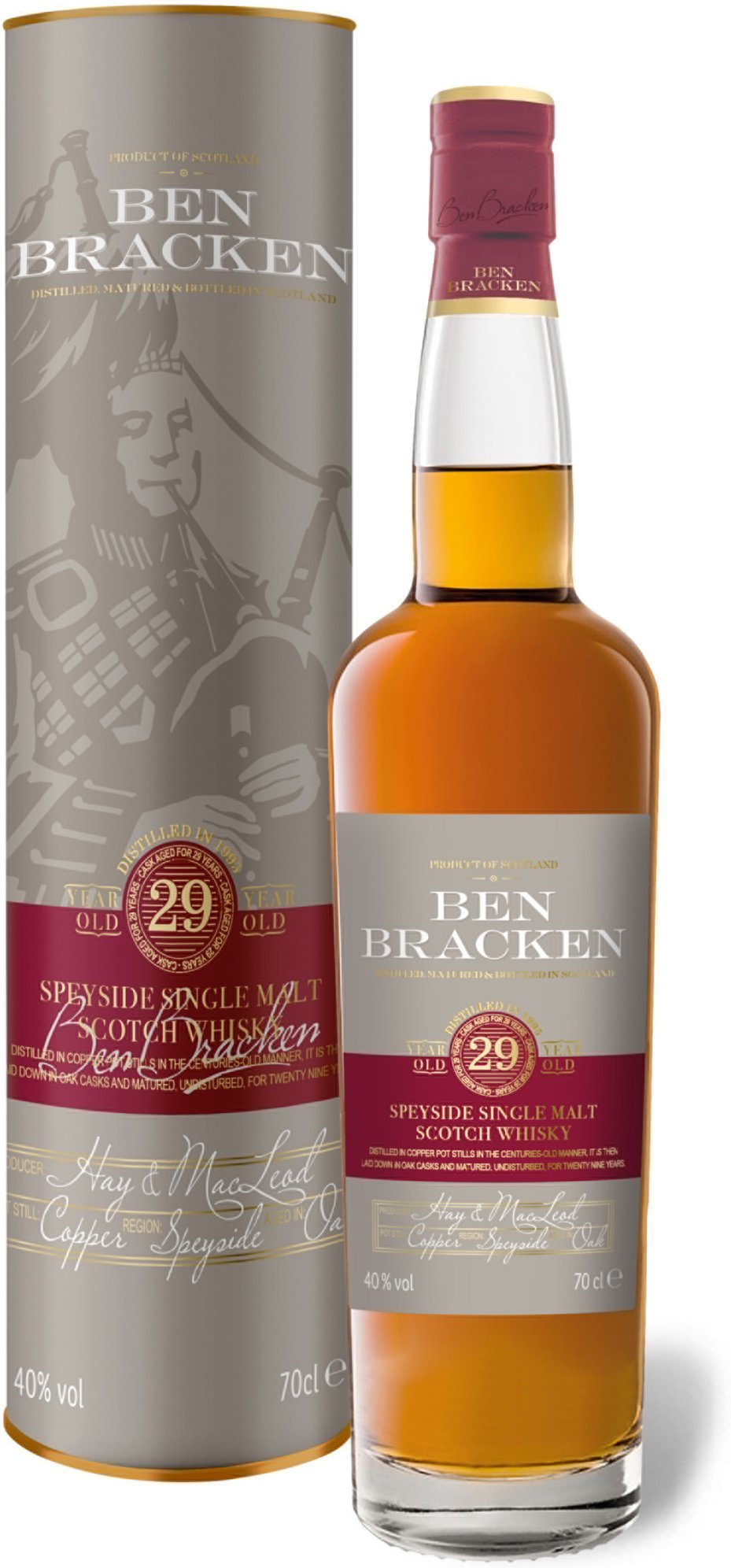 Ben Bracken Speyside Single Malt Scotch Whisky 29 Jahre mit Geschenkbox 40% Vol