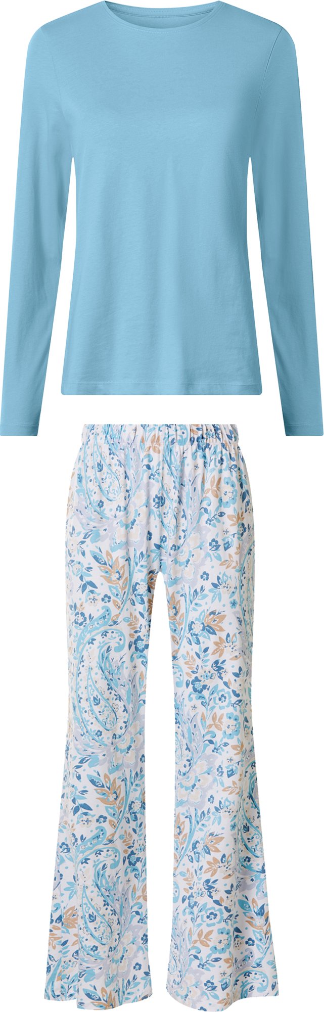 esmara® Damen Pyjama lang (Hellblau, XS (32/34))