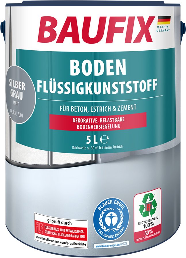 Thumbnail - BAUFIX Boden-Flüssigkunststoff, 5 Liter (Silbergrau)