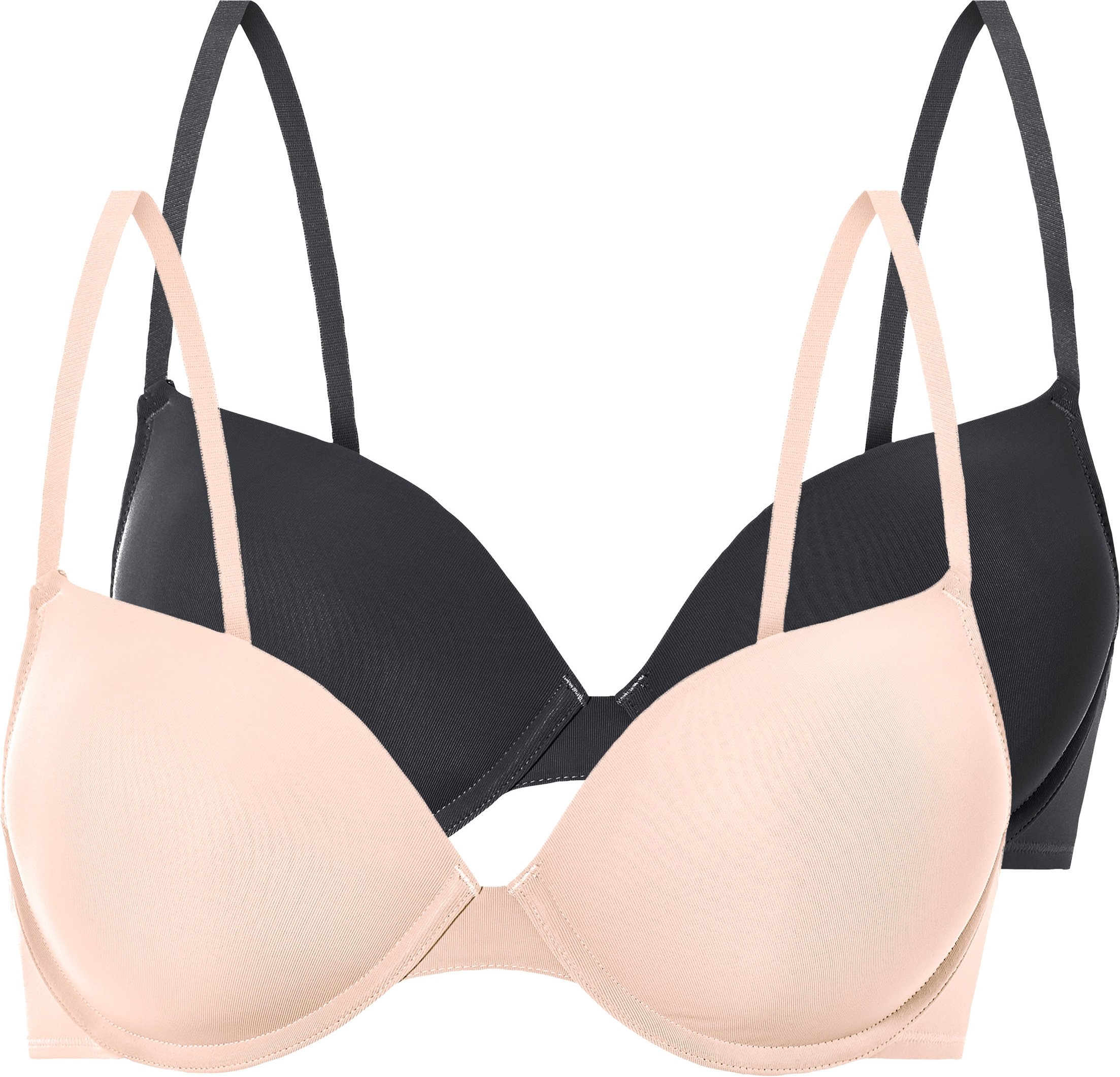 Thumbnail - esmara® Damen Bügel BH gepaddet, 2er (schwarz/beige, 80B)