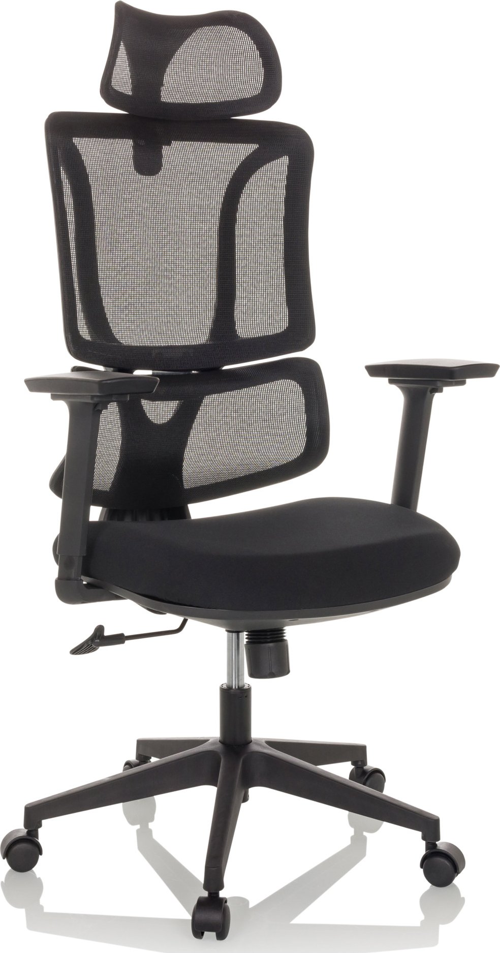 Bürostuhl / Drehstuhl ERGOMY Sitz Stoff / Rücken Netzstoff (Schwarz)