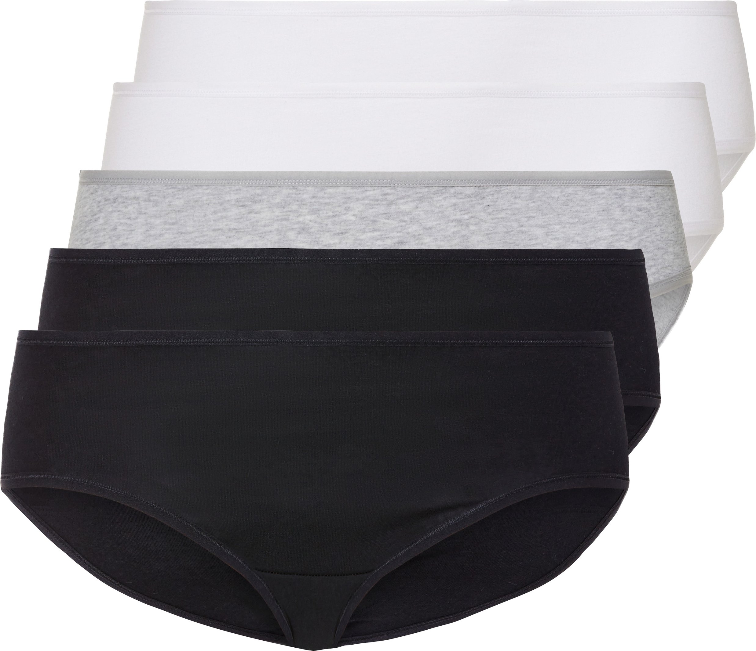 esmara® 5 Paar Damen Slips (XXL (52/54), schwarz/grau/weiß)