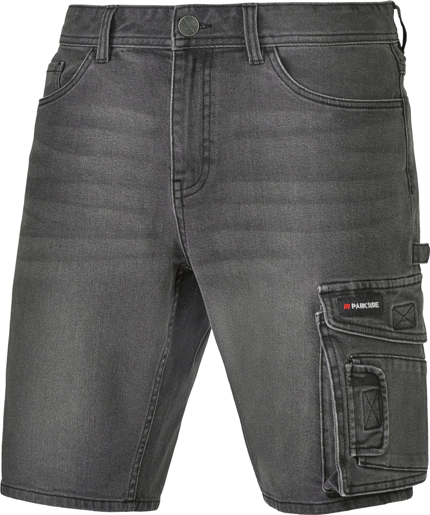 Thumbnail - PARKSIDE® Herren Jeans-Arbeitsshorts, mit Hammerschlaufe (Schwarz, 54)