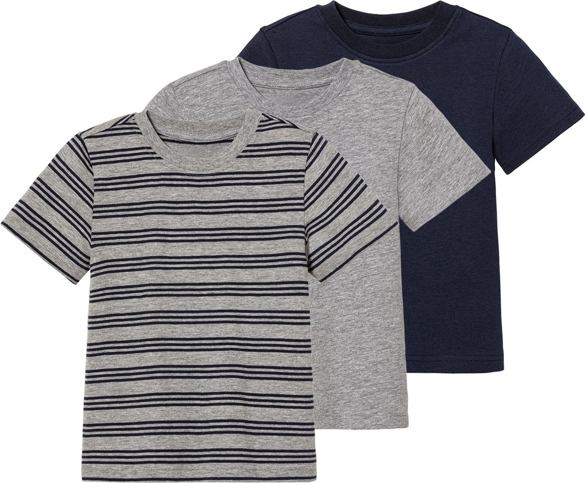 Thumbnail - lupilu® Kleinkinder T-Shirt (110/116, navy/grau gestreift)
