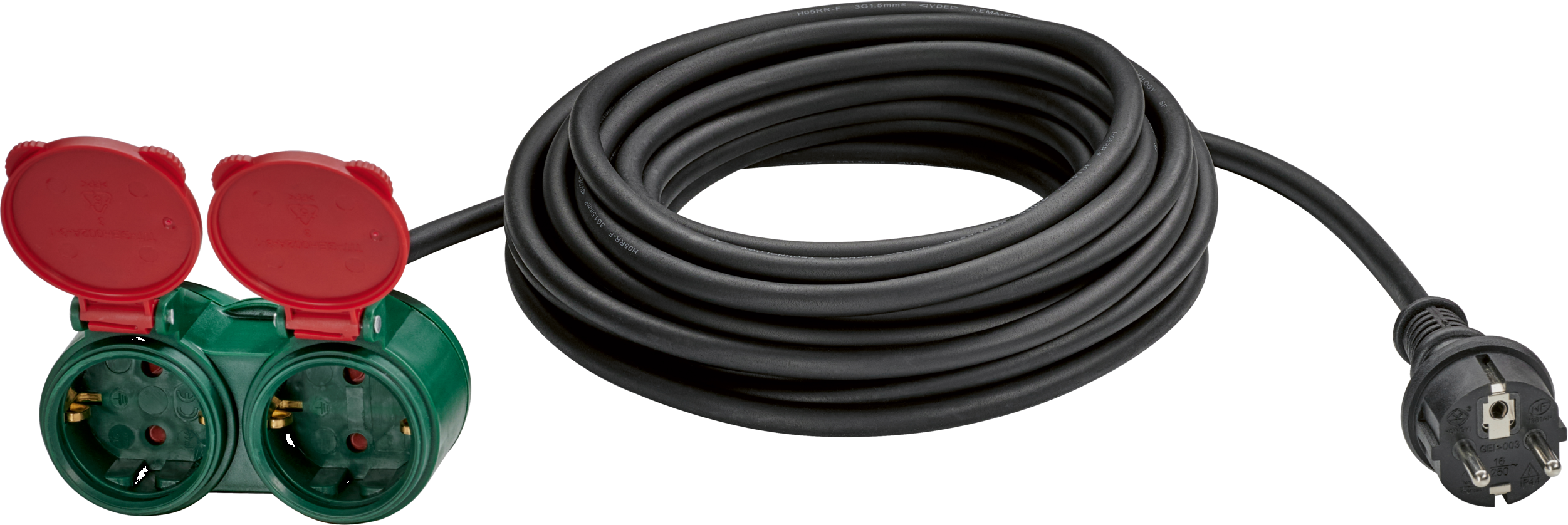 PARKSIDE® Verlängerungskabel Sortiment 10m IP44 (2-Fach Verlängerungskabel)