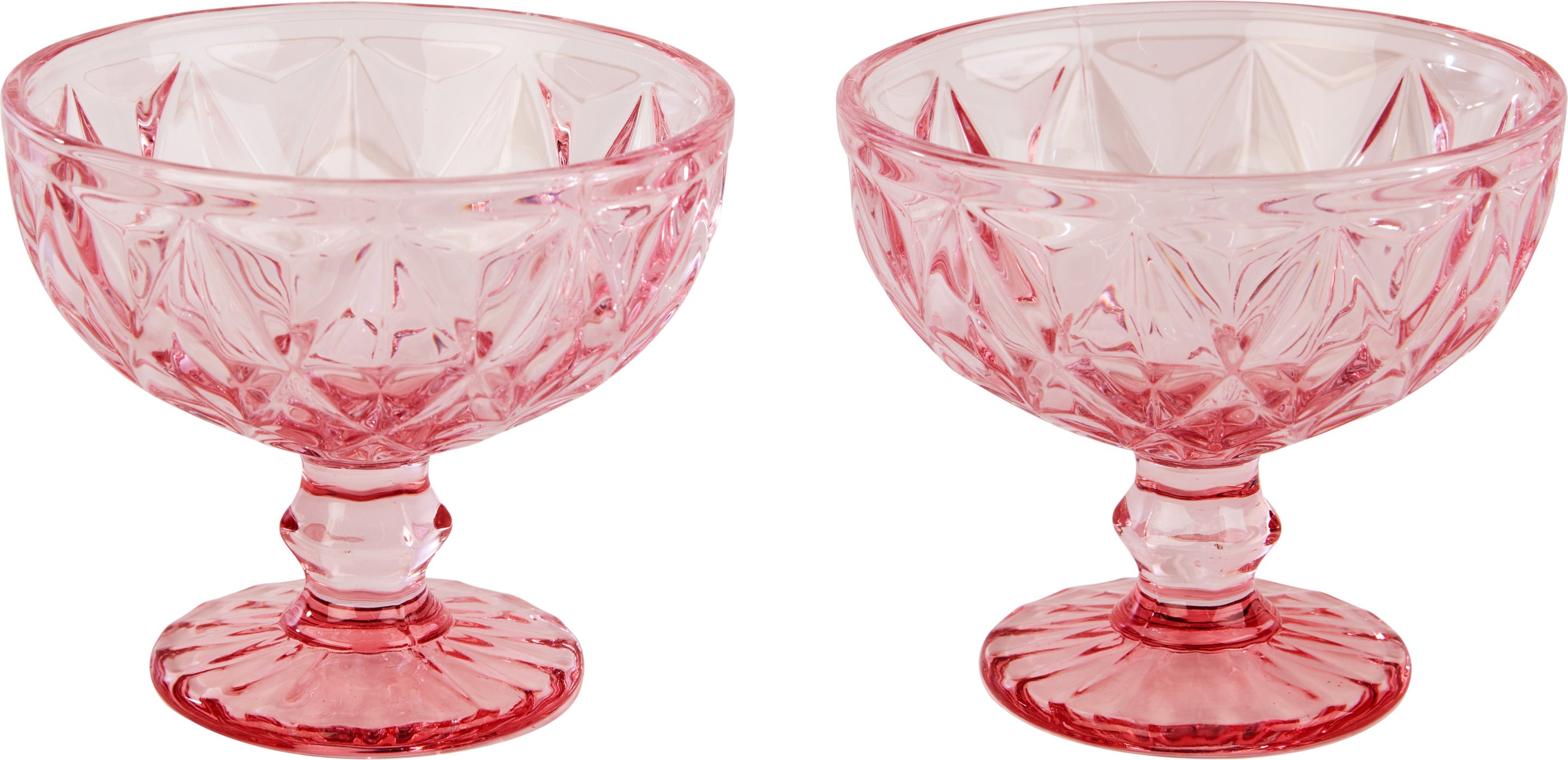 Thumbnail - LIVARNO home Glas-Eisbecher 2er-Set (Eisbecher mit Fuß/rosa)
