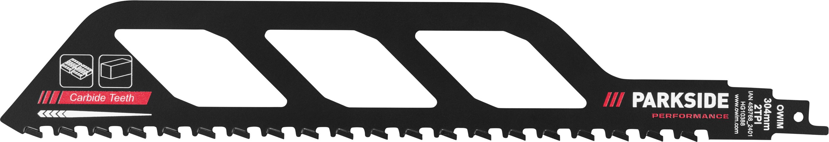 PARKSIDE PERFORMANCE® Säbelsägeblätter (304 mm für Ziegel + Beton)