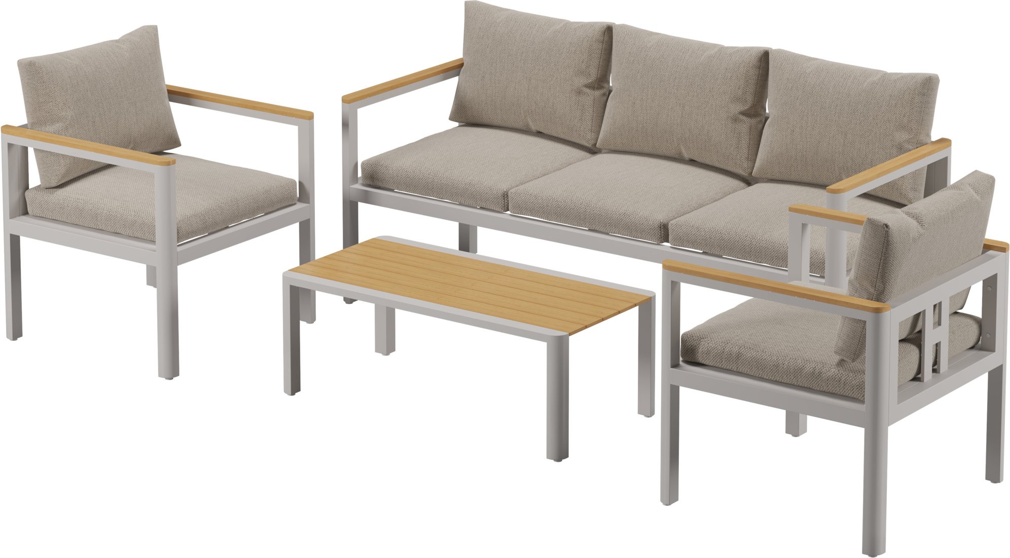 RICHLY Gartenmöbel Lounge-Set »Palermo«, inkl Polster (5-Sitzer, Warmweiß)