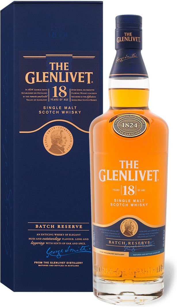 The Glenlivet Speyside Single Malt Scotch Whisky 18 Jahre mit Geschenkbox 40% Vol