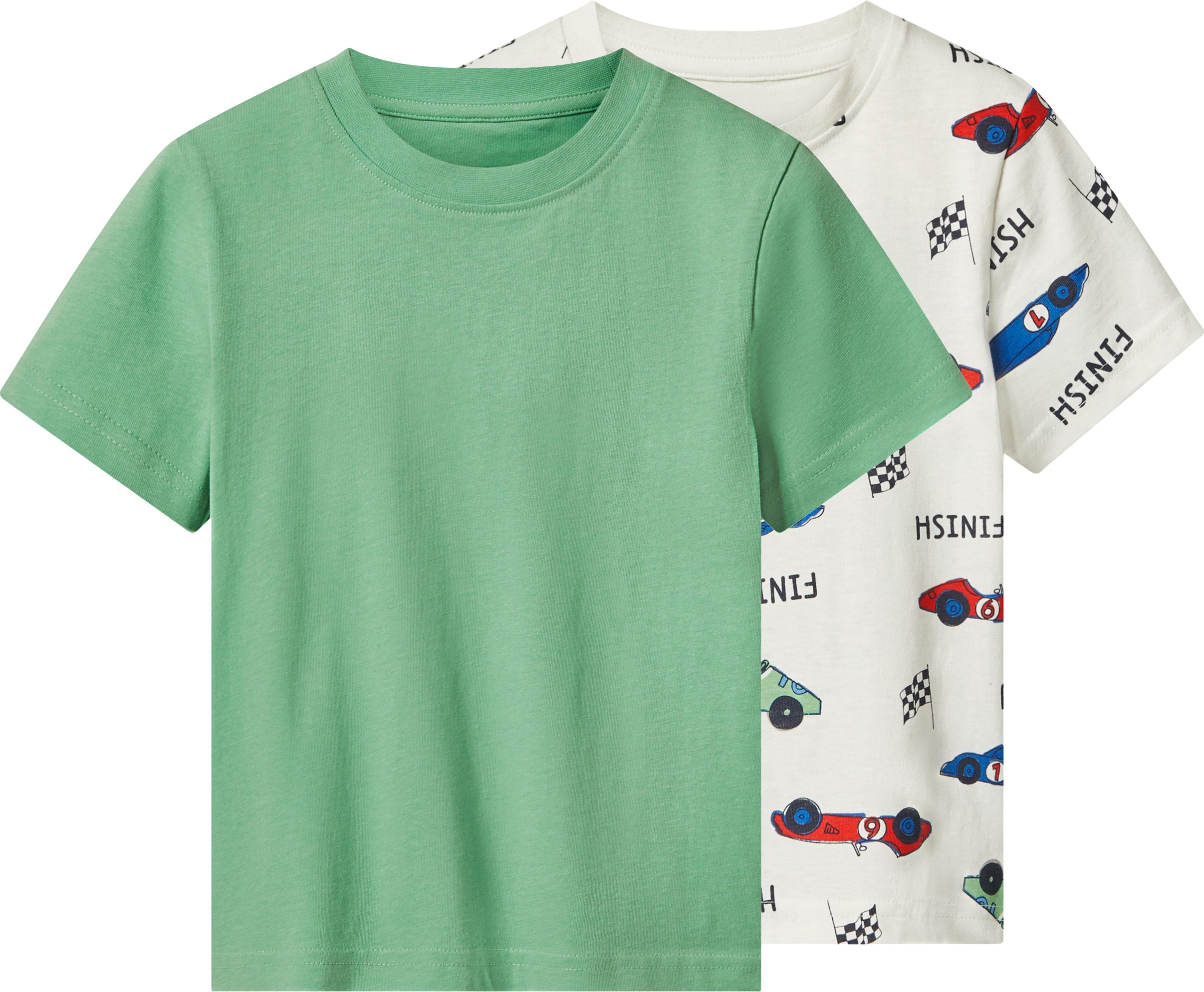 lupilu® Kleinkinder T-Shirts, 2 Stück (Grün/Weiß, 110/116)