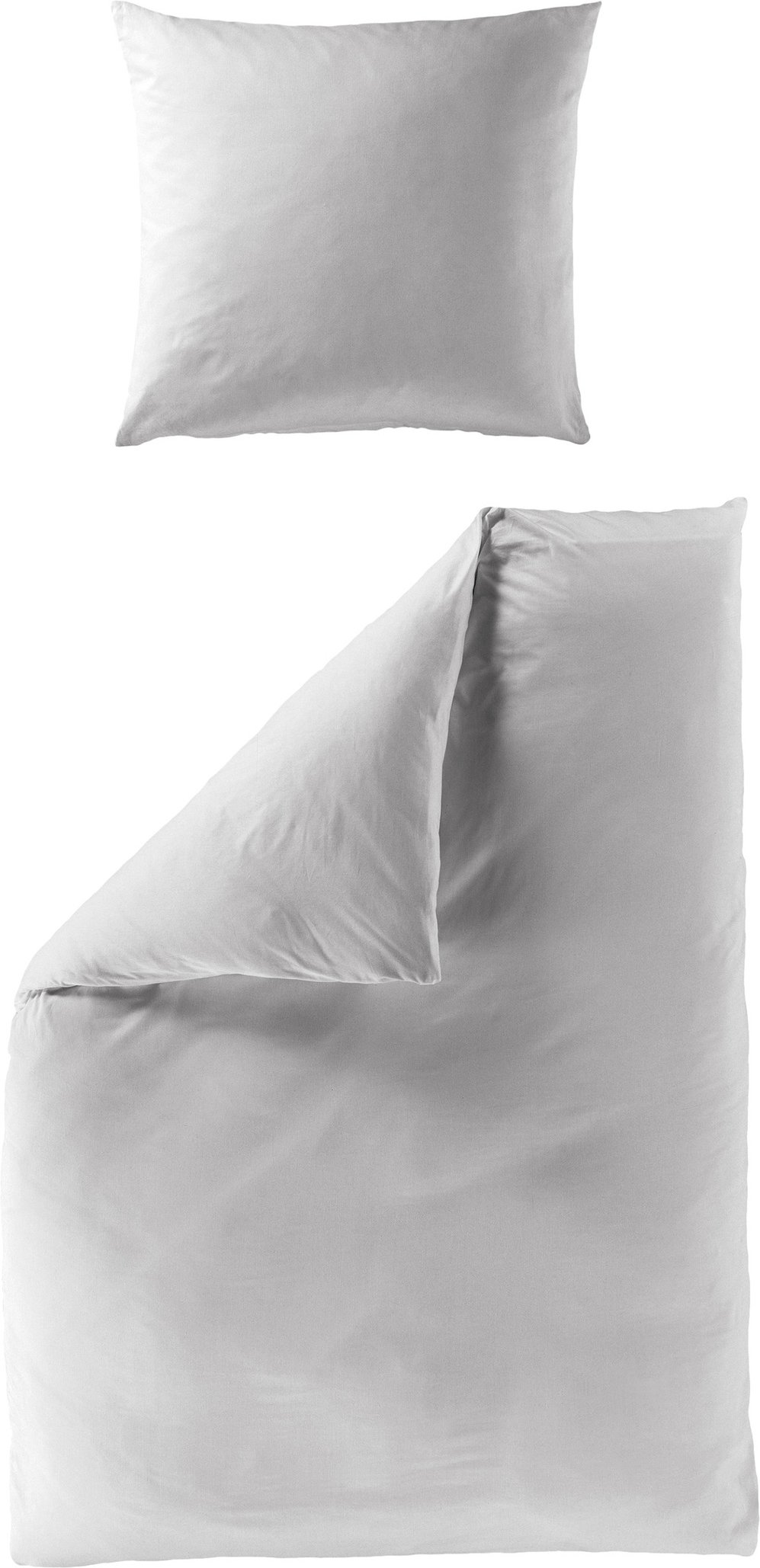 Bierbaum Mako-Satin Bettwäsche Set 3899 (155 x 220/ 40 x 80 cm, 11 silber)