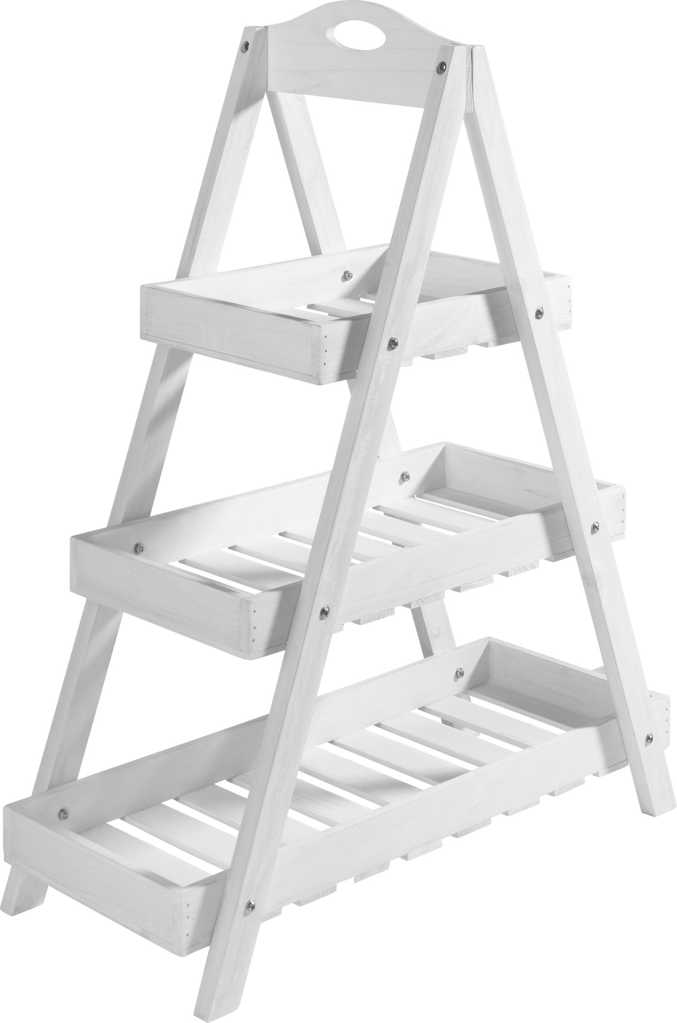 LIVARNO® Pflanzentreppe Holz (Weiß)