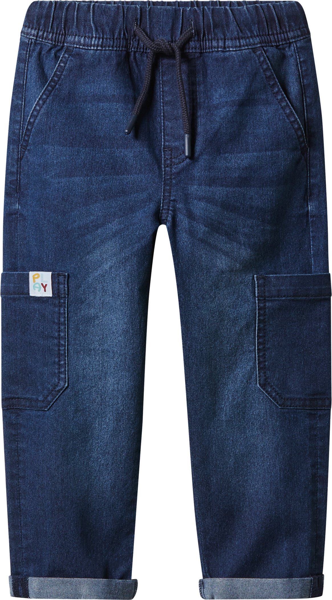 Thumbnail - lupilu® Kinder Denimjogger, Cargotaschen mit Patch (Blau, 98/104)