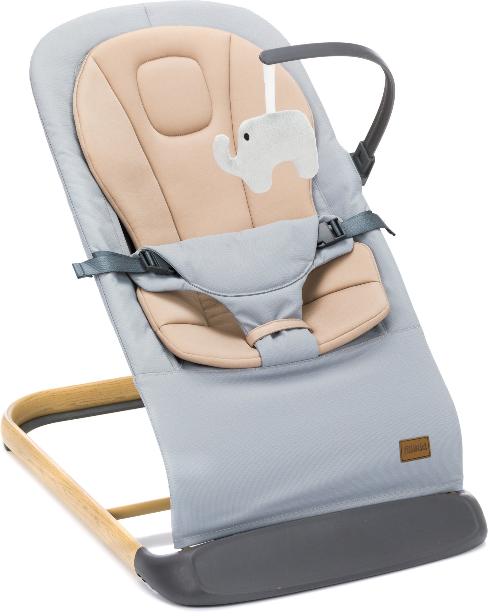 Fillikid Wippe »Star«, inkl. Spielbogen und Reduktionskissen (Grau Beige)