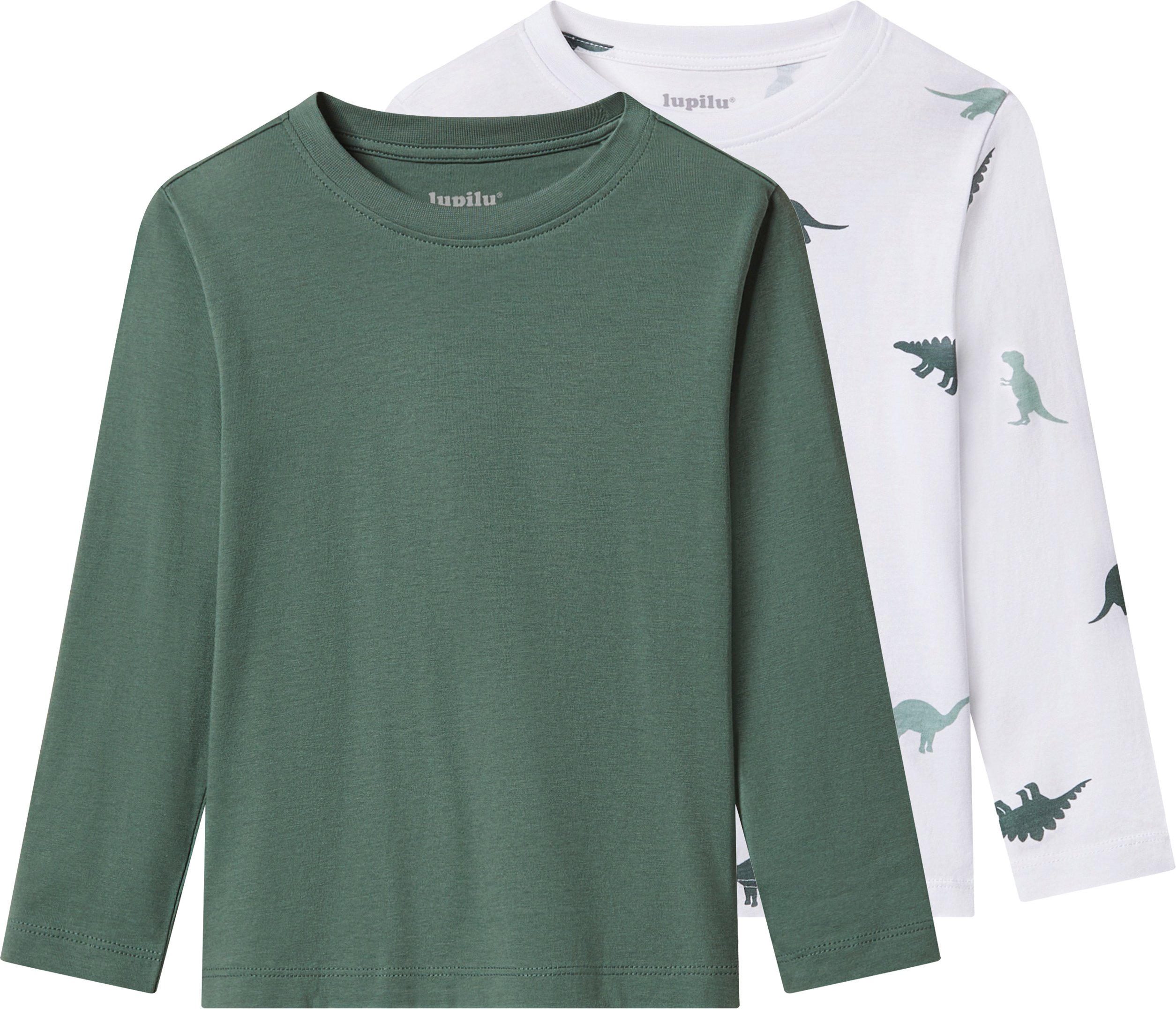 lupilu® Kleinkinder Mädchen Jungen Langarmshirt 2 Stück (Gemustert/grün, 98/104)