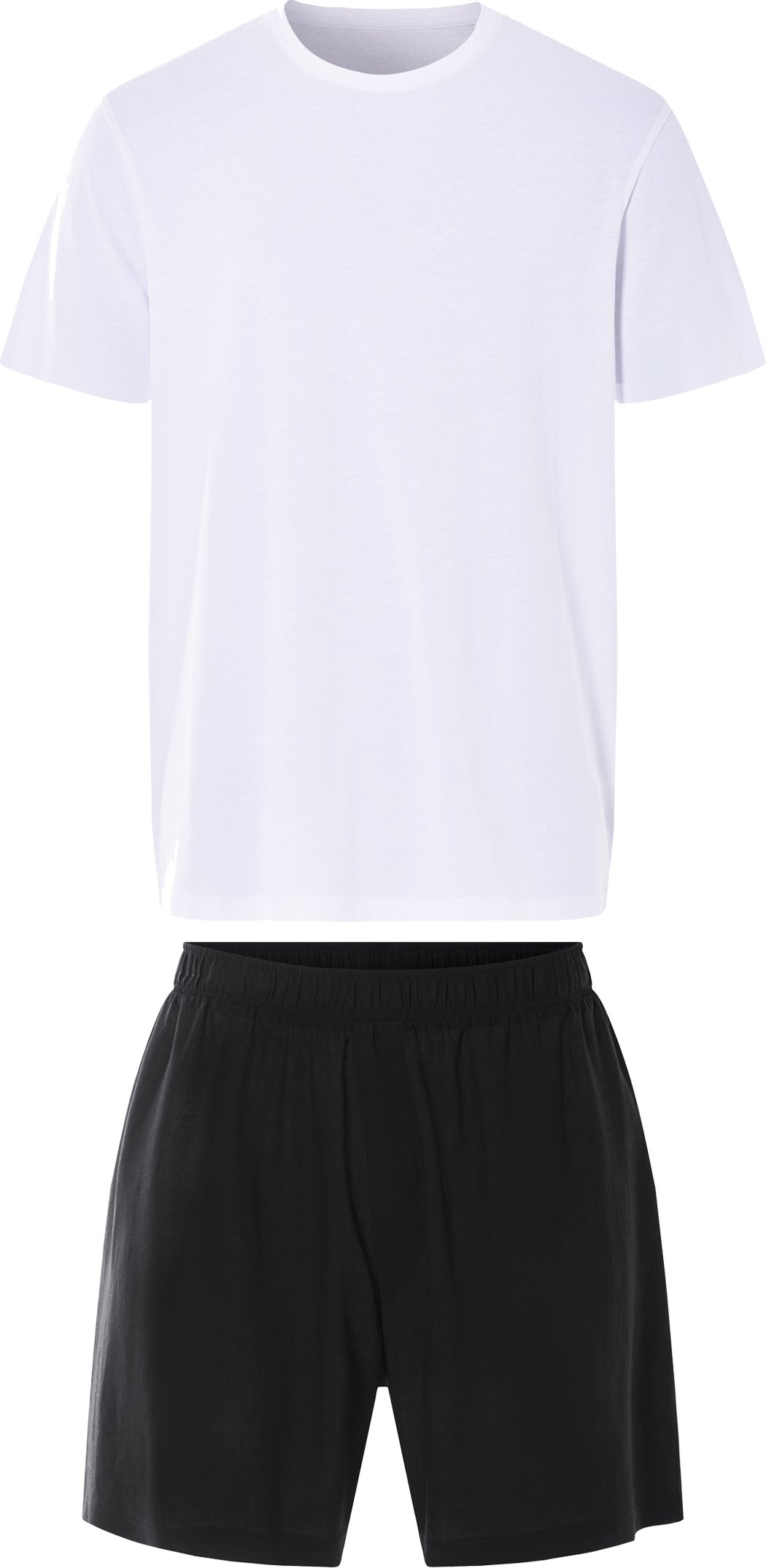 LIVERGY® Herren Shorty Pyjama (weiß/schwarz, S (44/46))