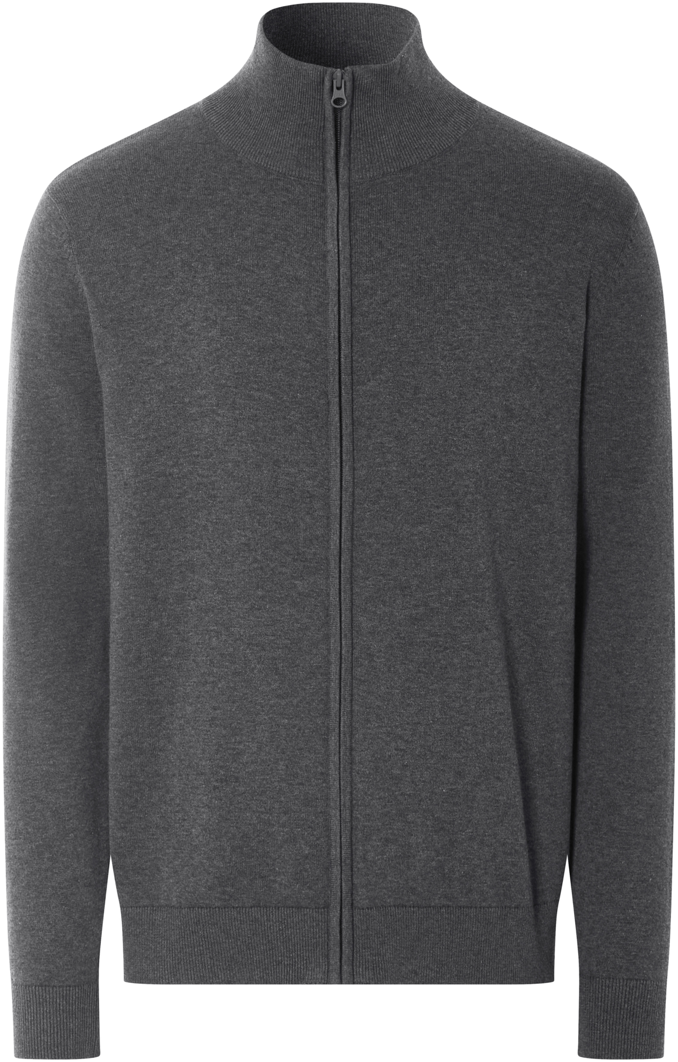 esmara Men Herren Strickjacke, mit Rippbündchen (Grau, L (52/54))