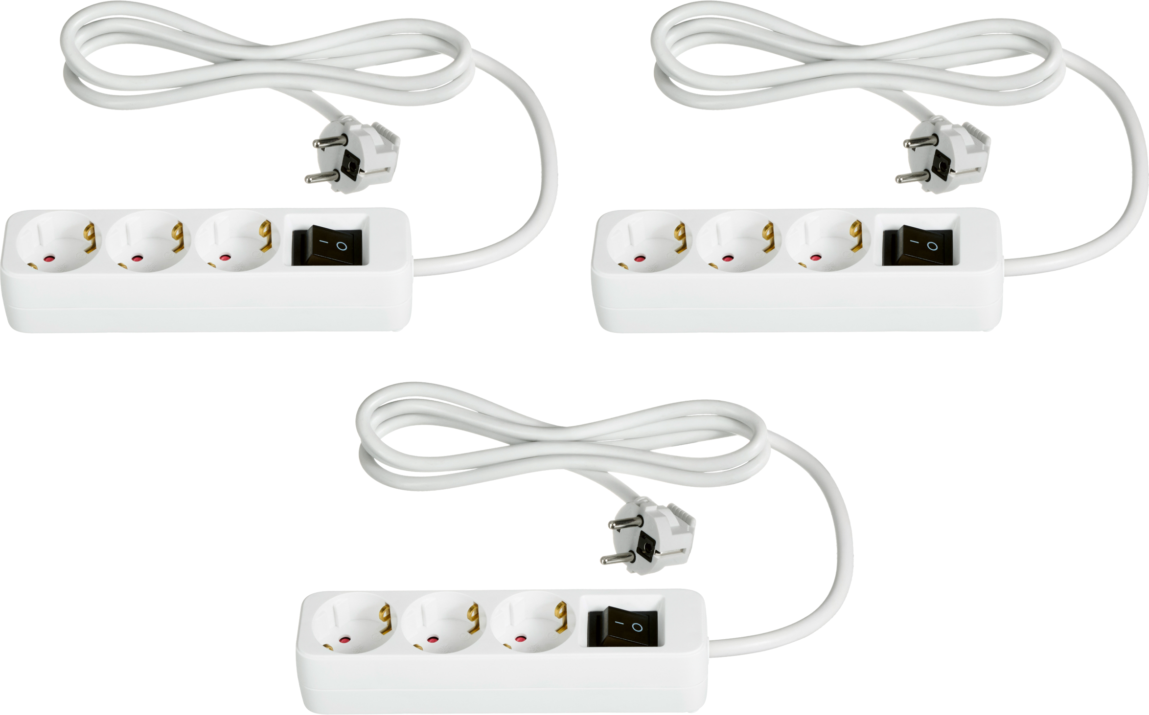 TRONIC® Steckdosenleiste, 3er-Set (Weiß)