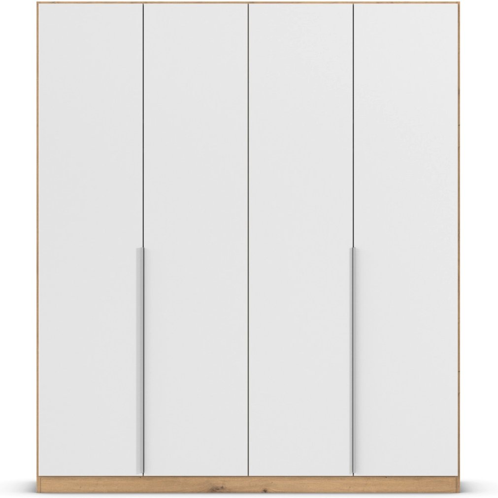 rauch ORANGE Drehtürenschrank Alabama (Classic-Zubehör, Weiß/Eiche Artisan, Griffe Alu, 181 x 210 cm)