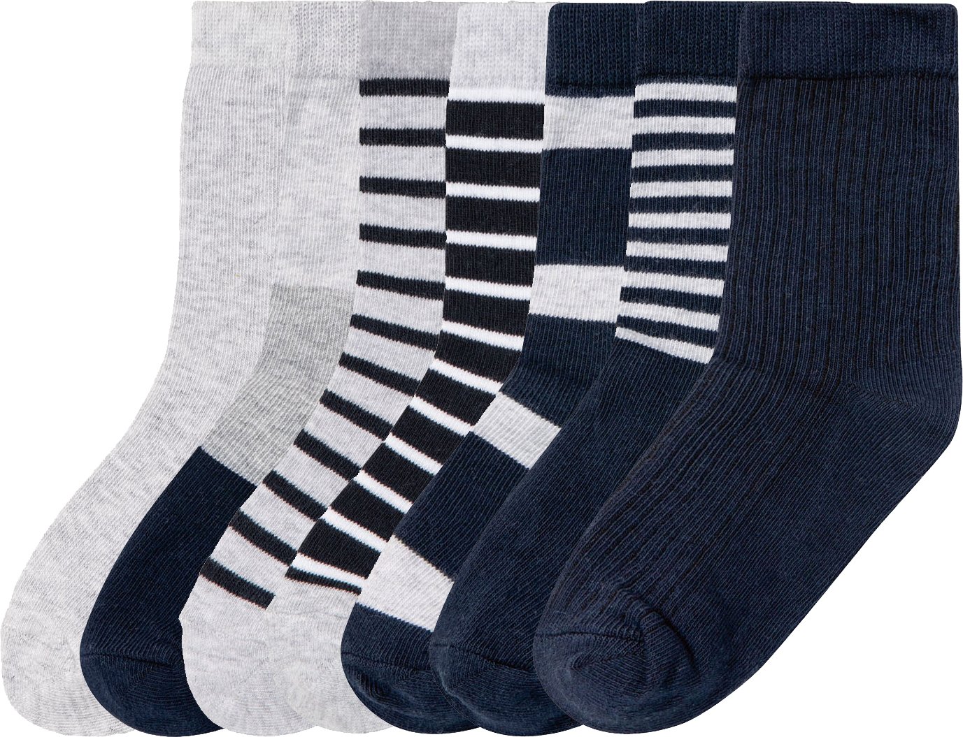 Thumbnail - lupilu® Kleinkinder Socken (19-22, grau/navy/gelb)