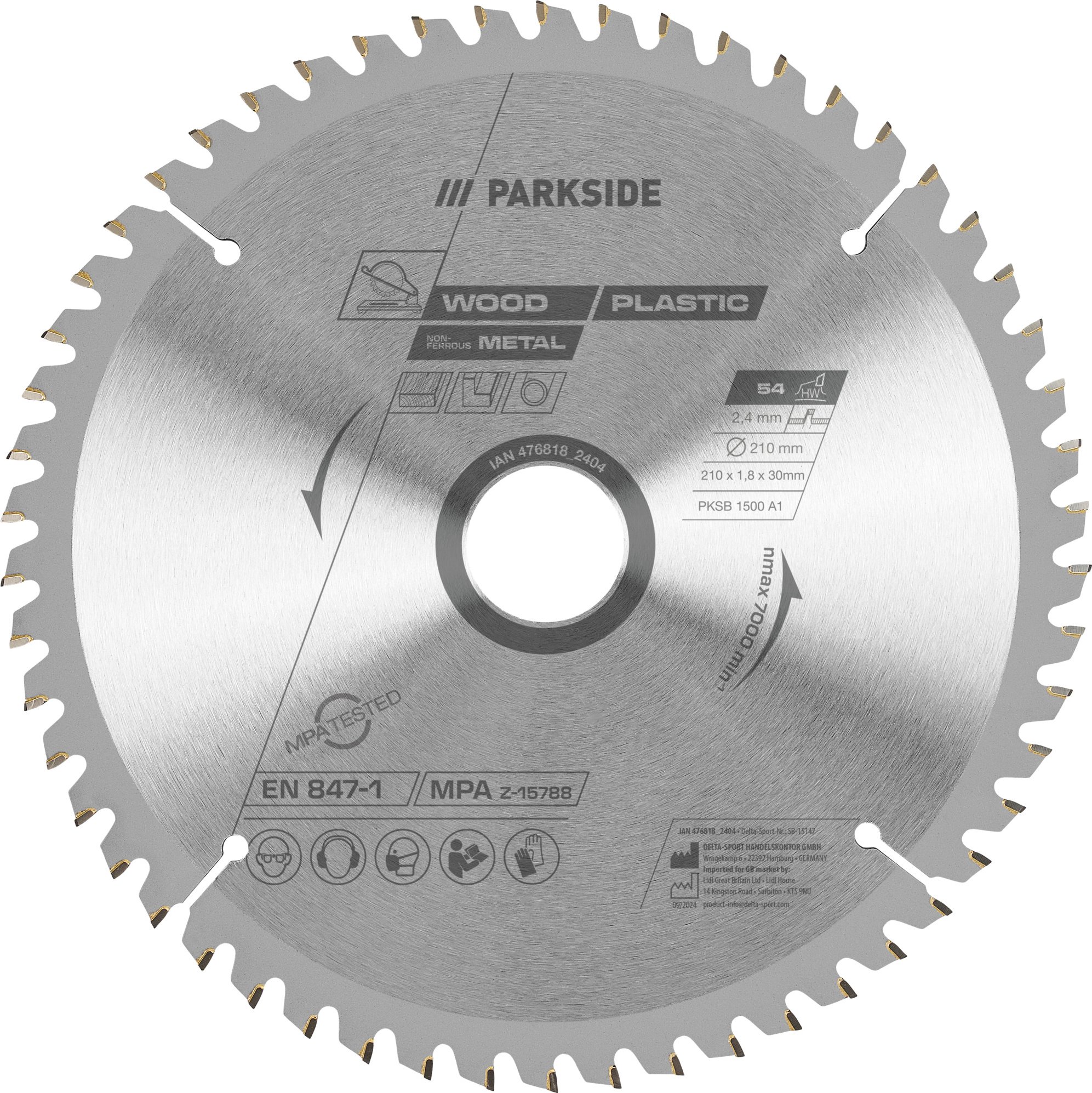 PARKSIDE® Kreissägeblätter 210 mm Holz/Multi (210 mm Multi 54 Zähne)
