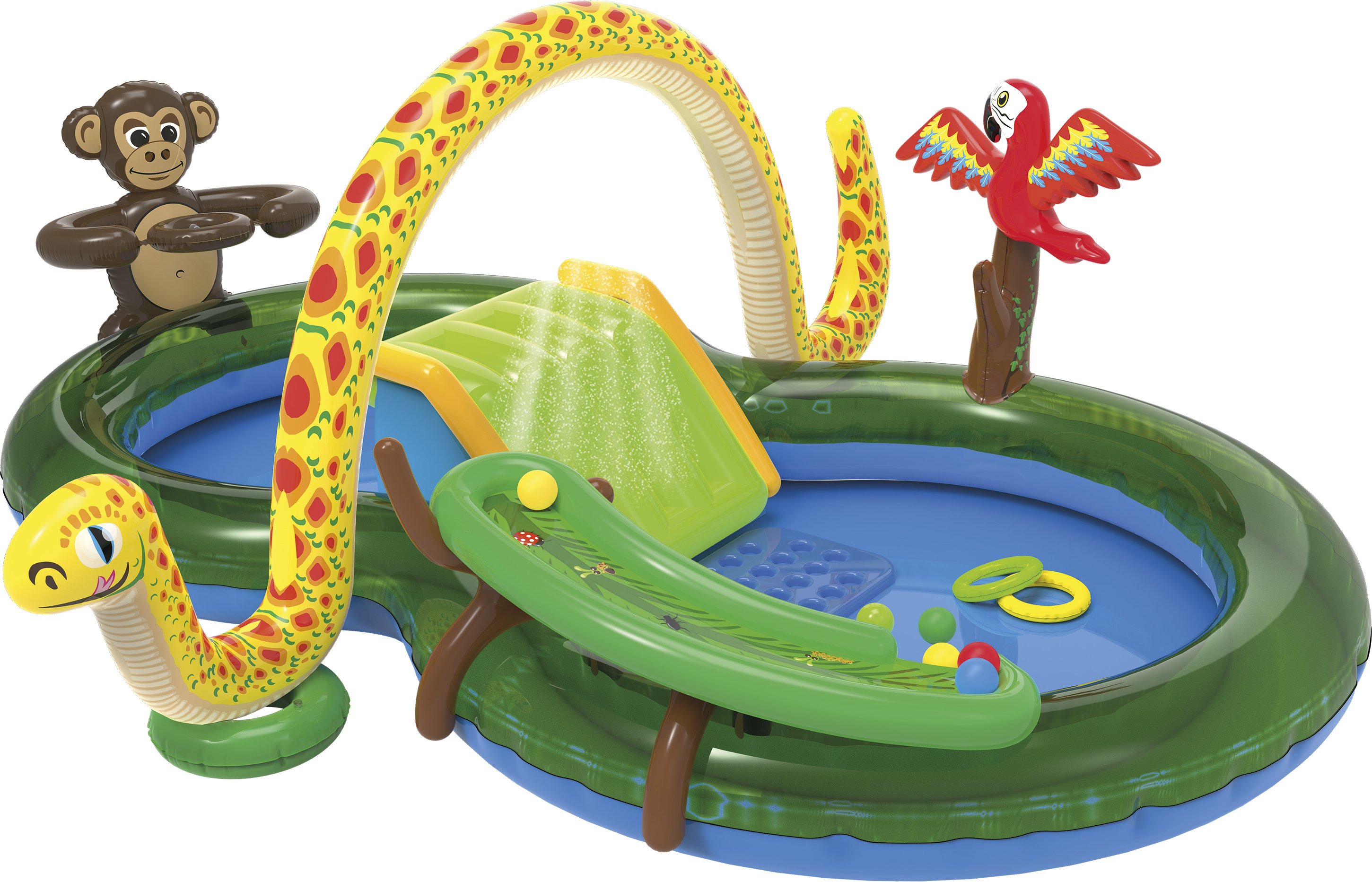 Playtive Kinder Erlebnispool Dschungelwelt, mit Rutsche