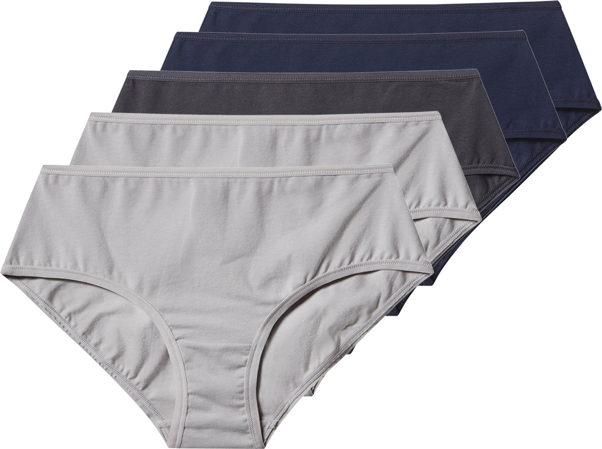 Thumbnail - esmara® Damen Slips mit hoher Taille, 5 Stück (navy/grau, M(40/42))