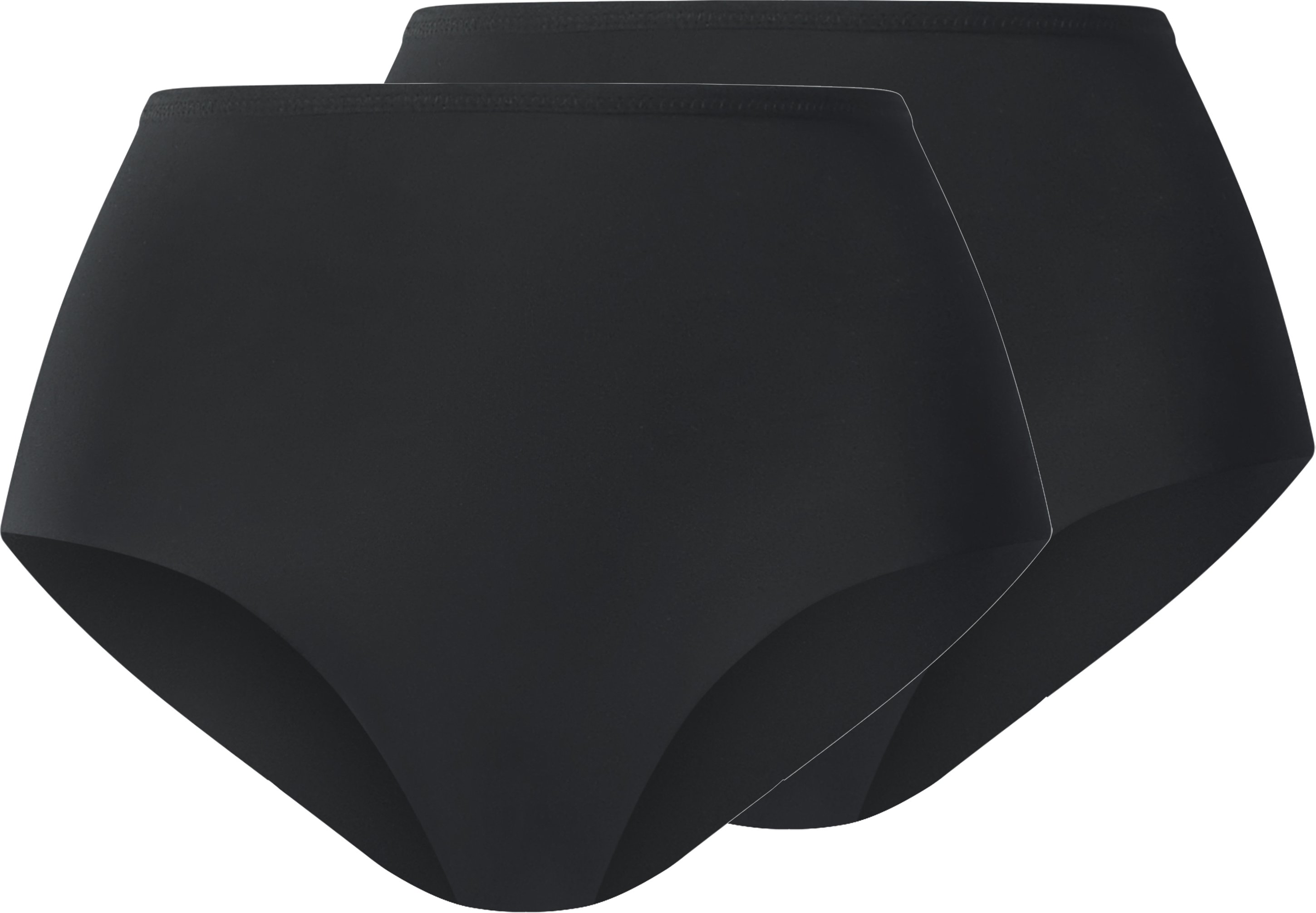 esmara® Damen Slip hohe Taille mit Spitze, 2 Stück (Schwarz, XL(48/50))