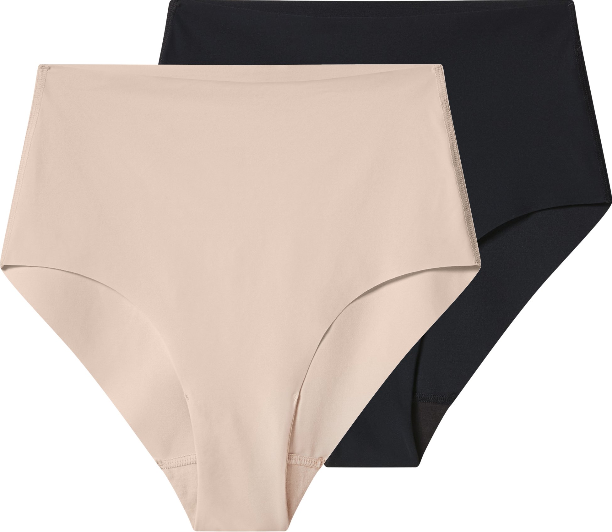 esmara® Damen Lasercut-Bauchwegslips, 2 Stück (schwarz/beige, S(36/38))